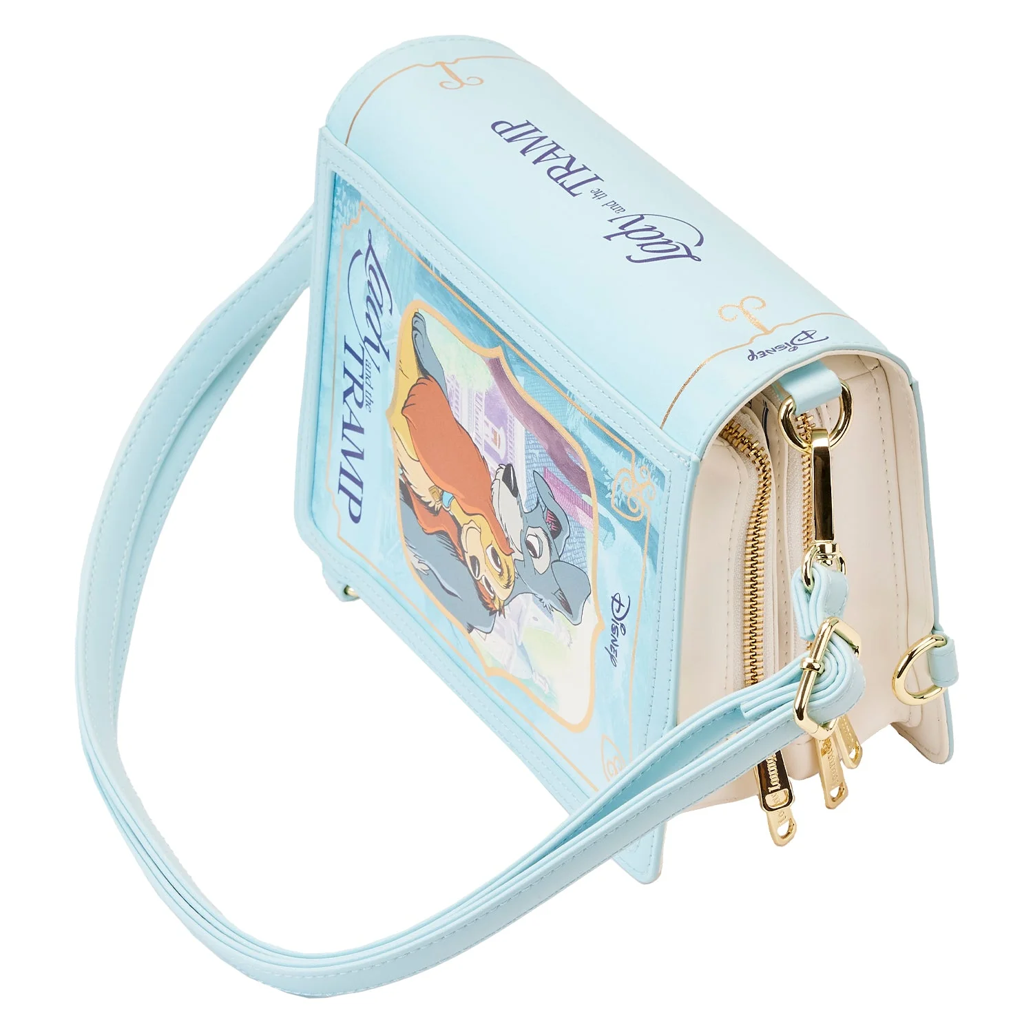 Loungefly x Disney Lady and the Tramp Book Convertible Crossbody Bag - Image 4