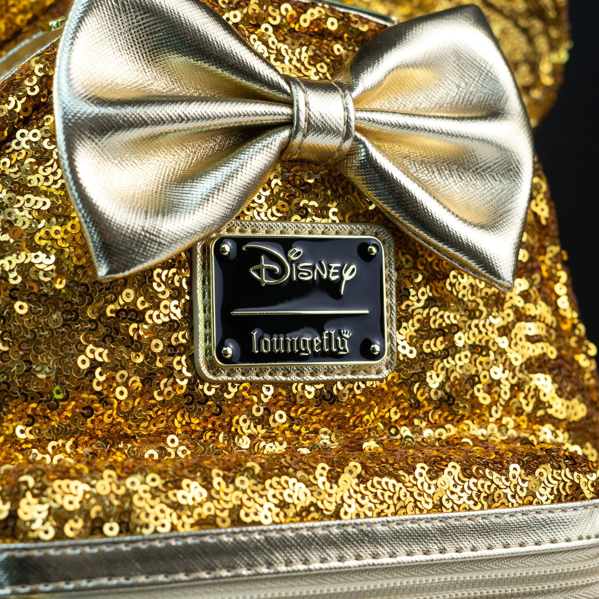 Loungefly x Disney LASR Minnie Yellow Gold Sequin Mini Backpack - Image 2
