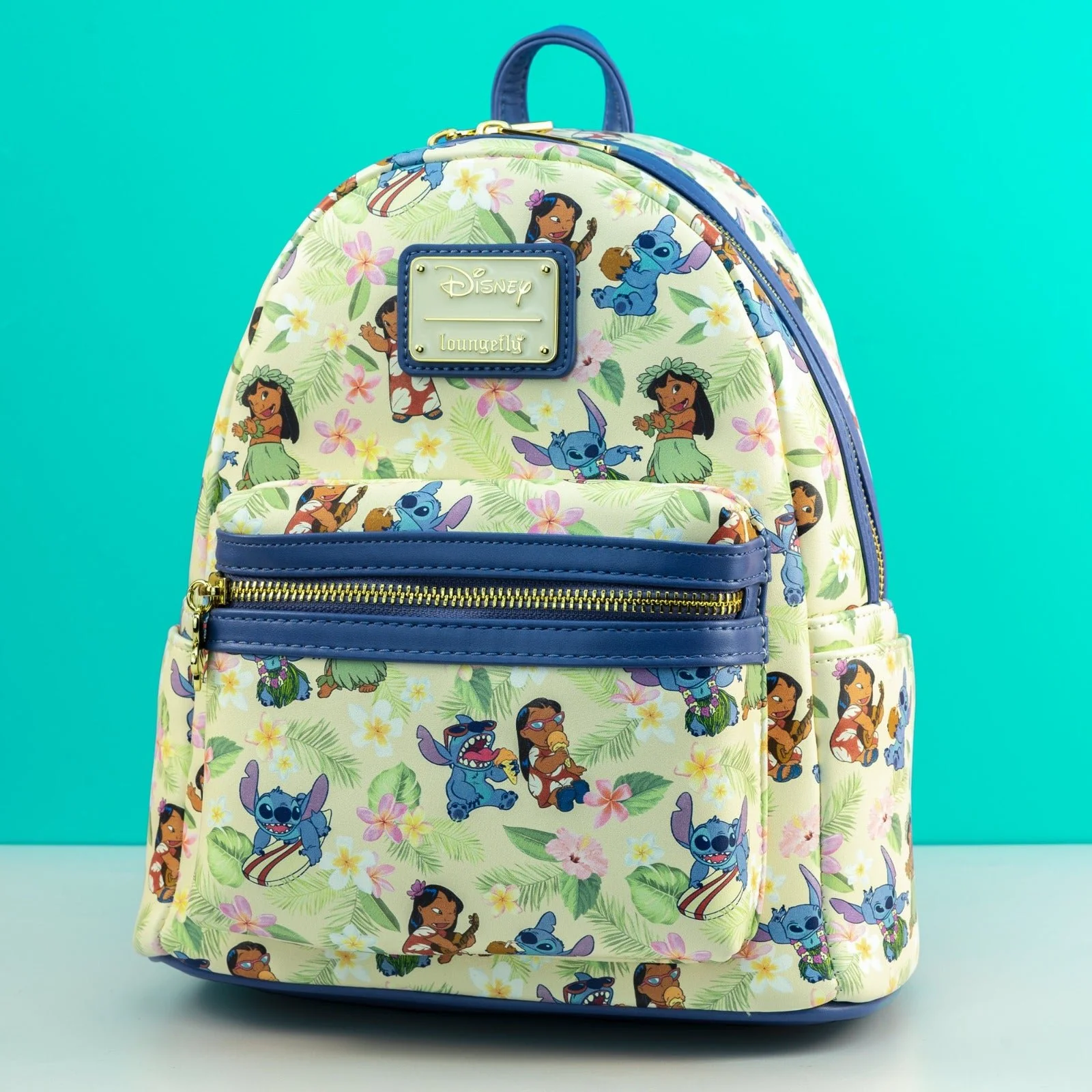 Loungefly x Disney Lilo and Stitch Hula Poses Print Mini Backpack
