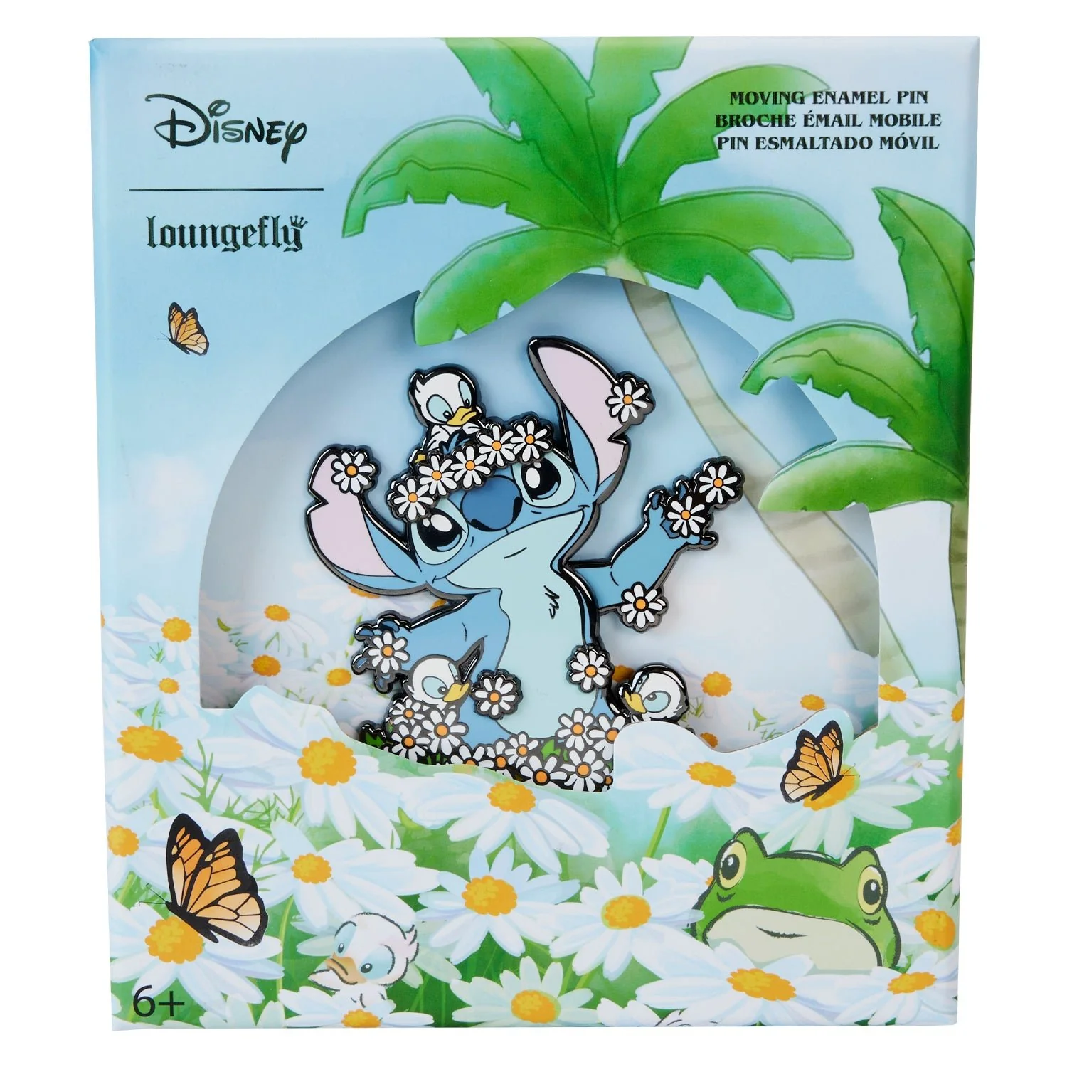 Loungefly x Disney Lilo and Stitch Springtime Stitch 3 Inch Sliding Pin - Image 2