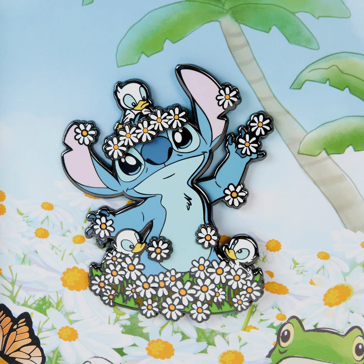 Loungefly x Disney Lilo and Stitch Springtime Stitch 3 Inch Sliding Pin - Image 5