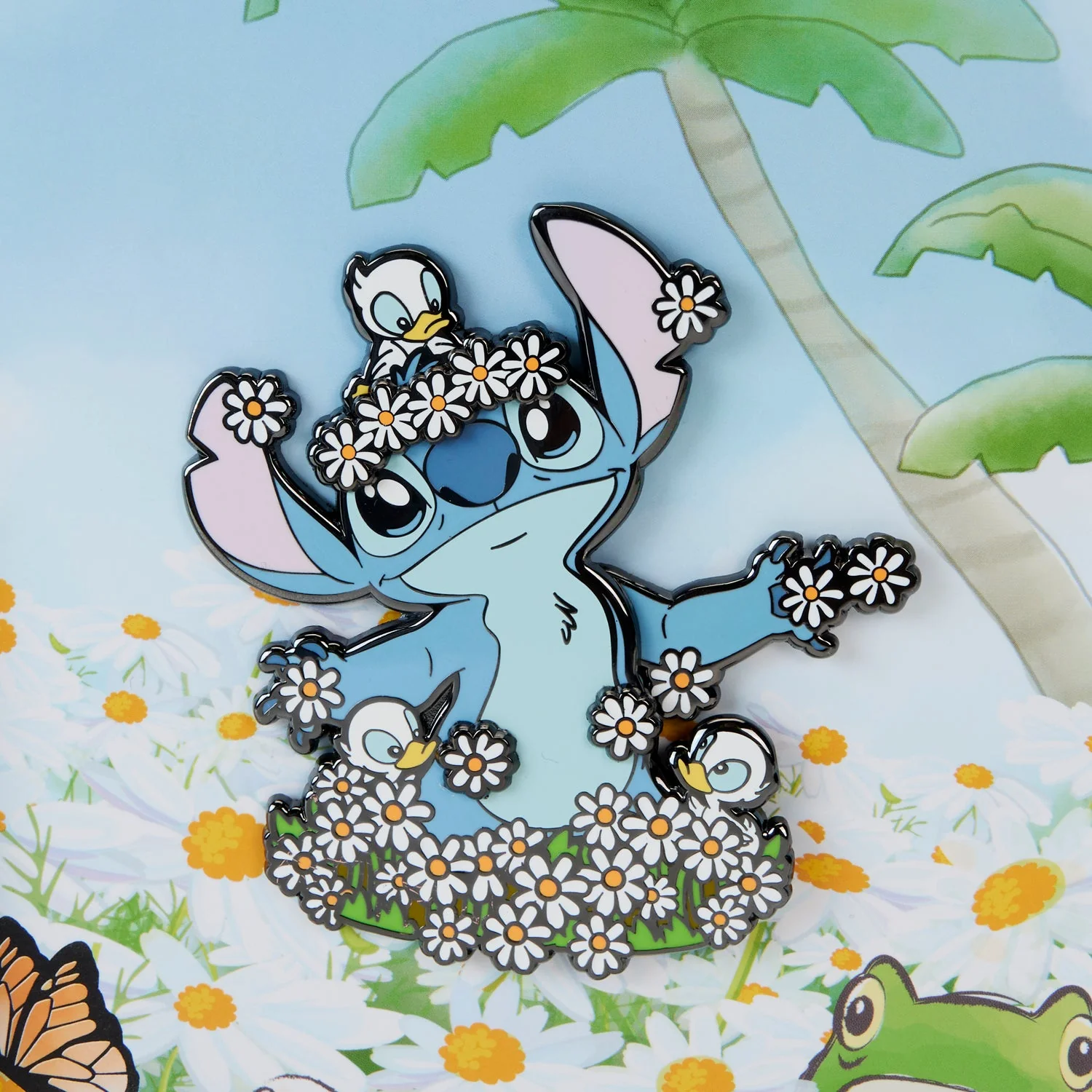 Loungefly x Disney Lilo and Stitch Springtime Stitch 3 Inch Sliding Pin - Image 6