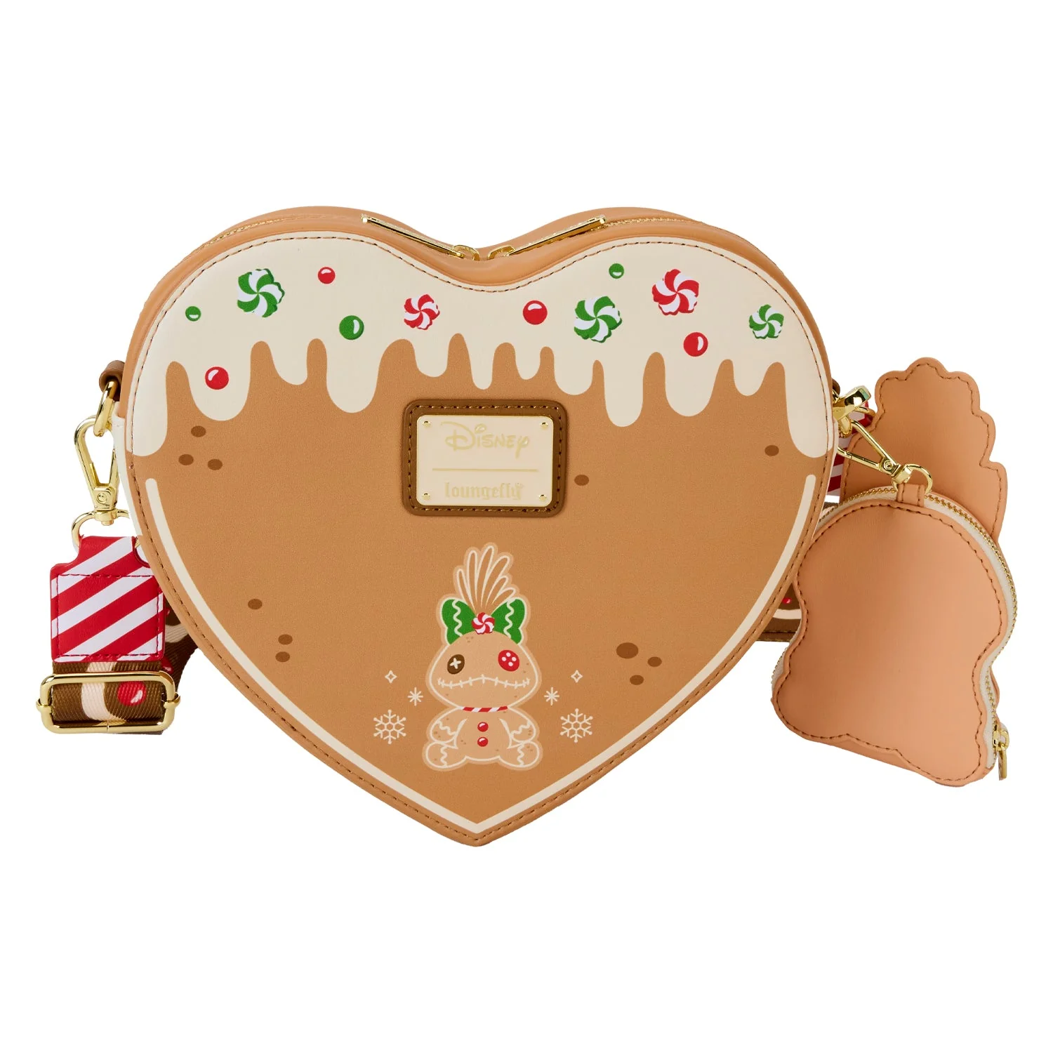 Loungefly x Disney Lilo & Stitch Angel And Stitch Gingerbread Heart Crossbody Bag - Image 4
