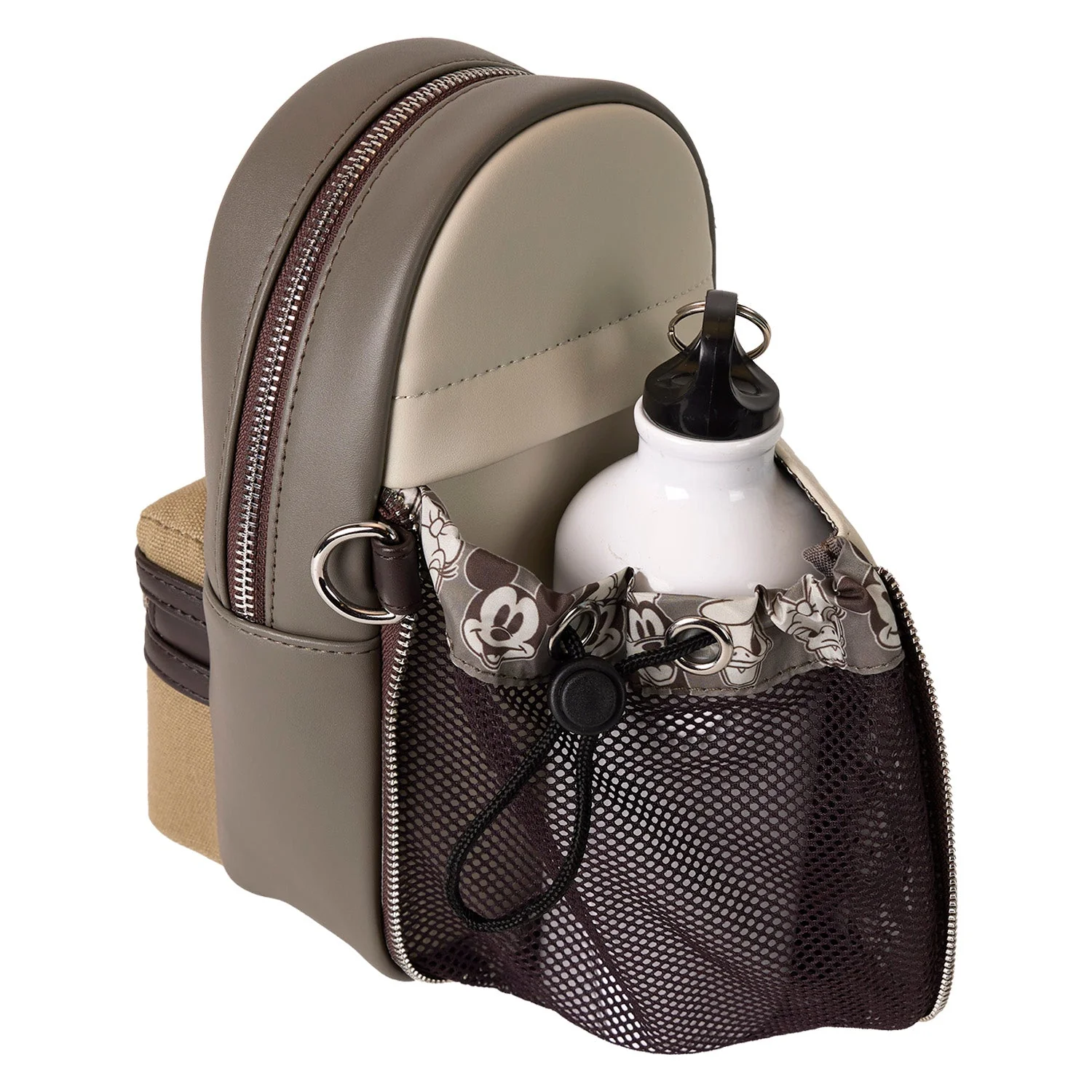 Loungefly x Disney Mickey And Friends Faux Leather And Canvas Water Bottle Crossbody Bag - Image 10