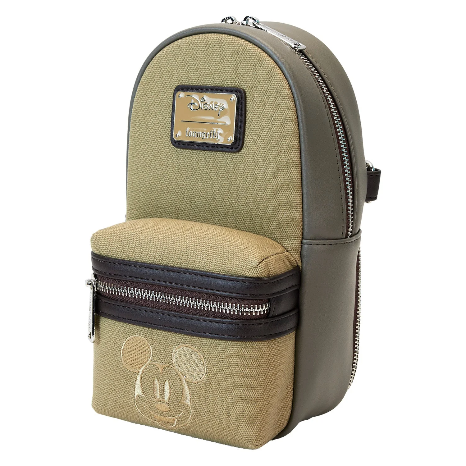 Loungefly x Disney Mickey And Friends Faux Leather And Canvas Water Bottle Crossbody Bag - Image 3