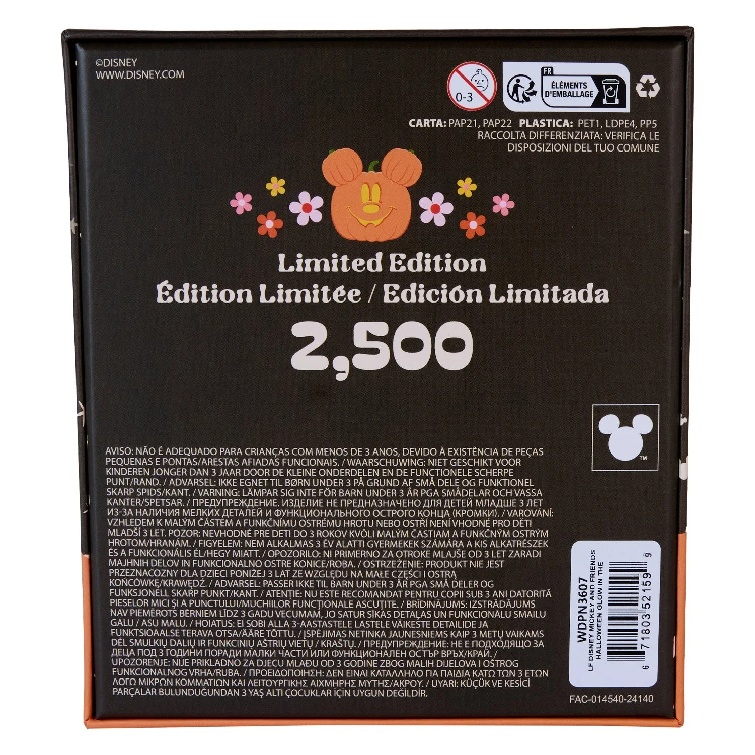 Loungefly x Disney Mickey and Friends Halloween Glow In The Dark Sliding 3" Collector Box Pin - Image 3