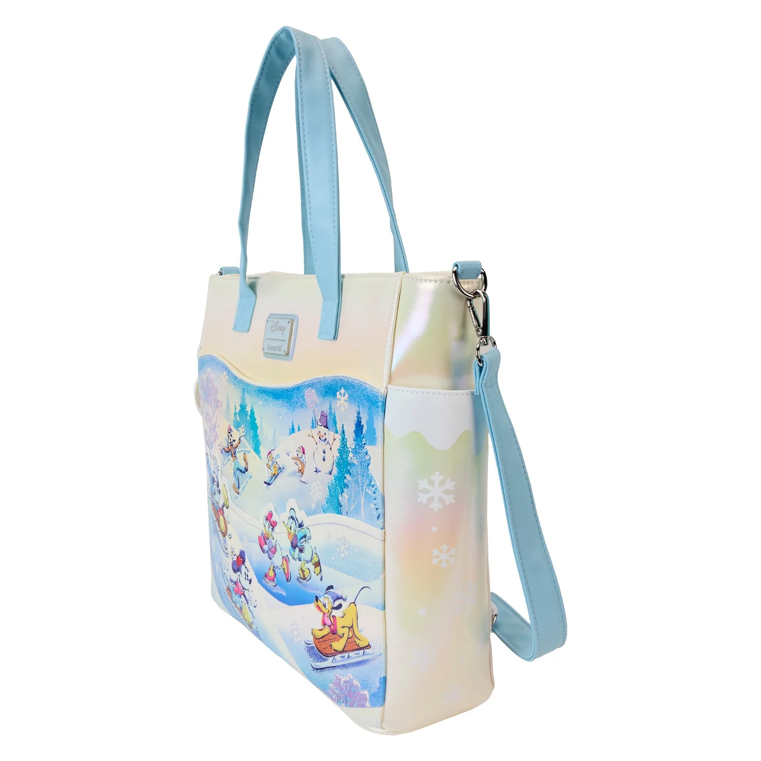 Loungefly x Disney Mickey And Friends Winter Wonderland Scene Convertible Tote - Image 2