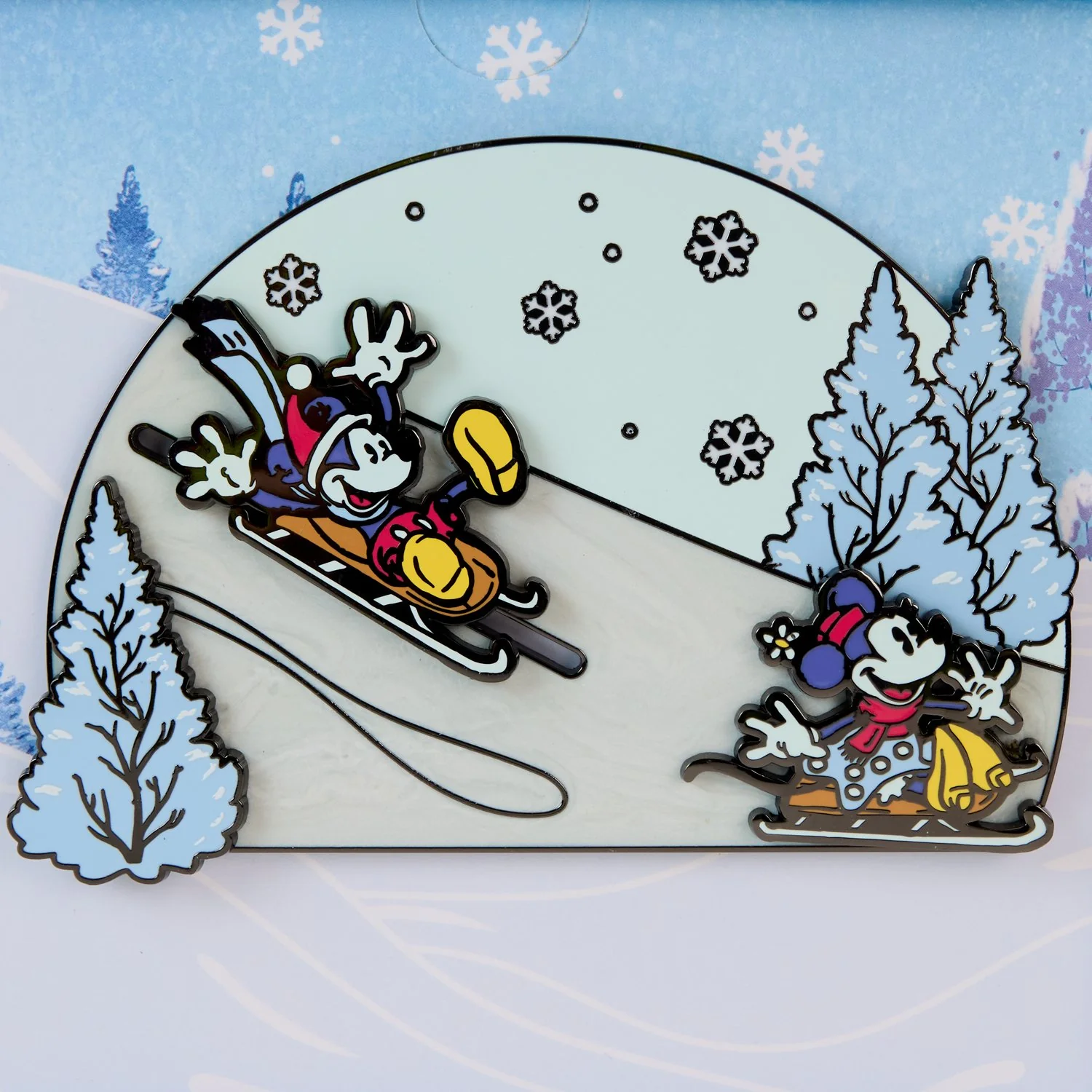 Loungefly x Disney Mickey And Friends Winter Wonderland Sliding  3" Collectors Pin - Image 5