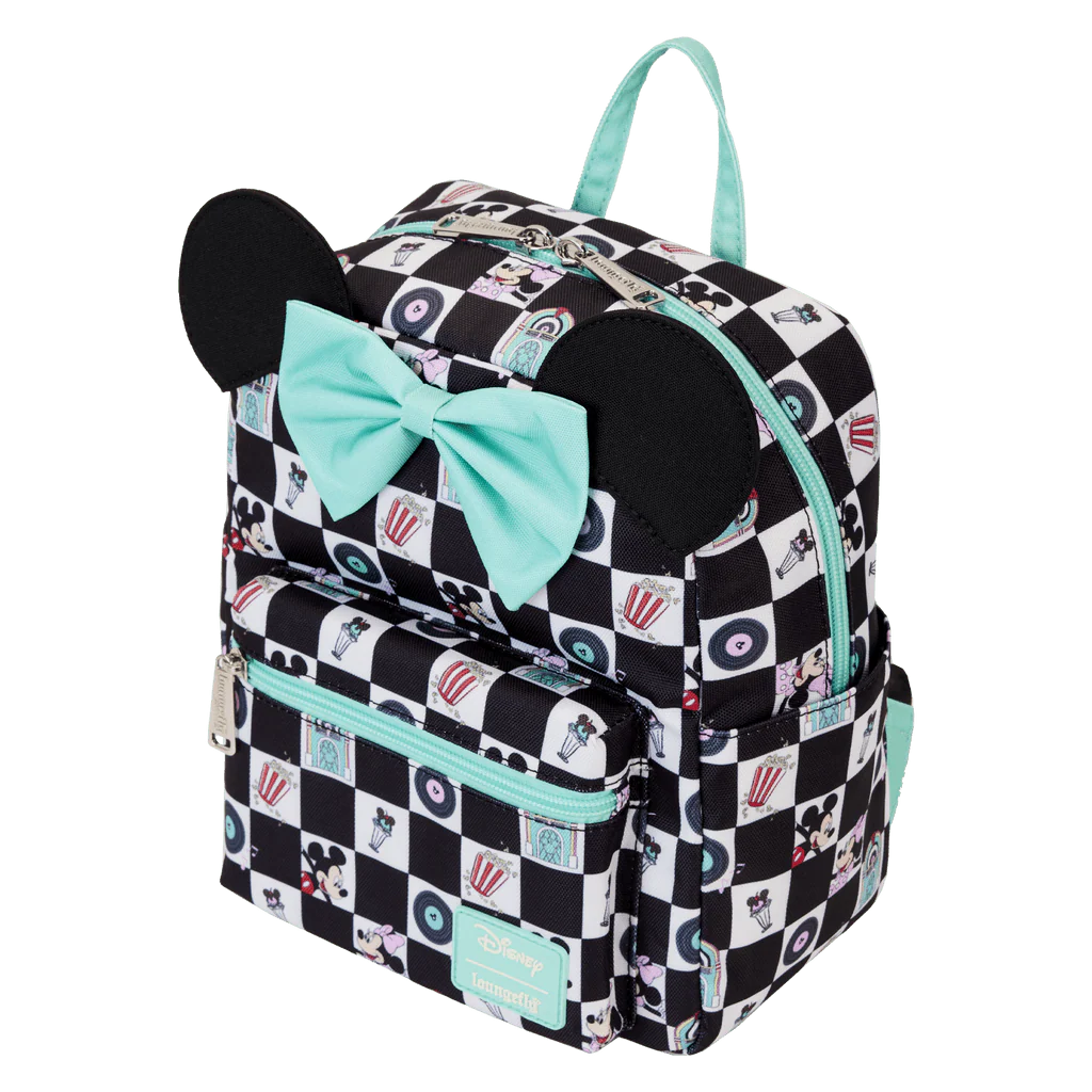Loungefly X Disney Mickey And Minnie Date Night Diner AOP Mini Backpack - Image 4