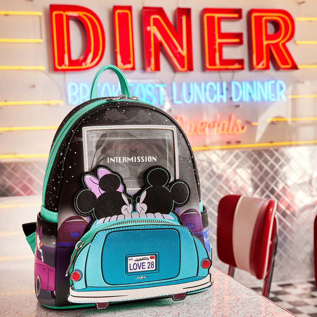 Loungefly X Disney Mickey And Minnie Date Night Drive-In Mini Backpack - Image 2