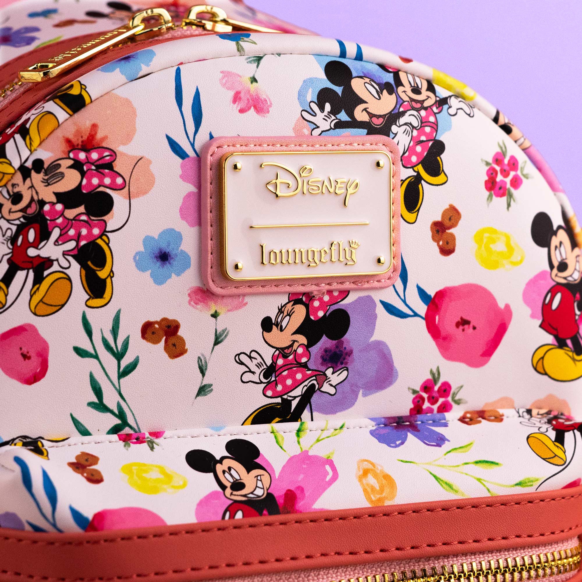 Loungefly x Disney Mickey and Minnie Floral Print Mini Backpack - Image 2