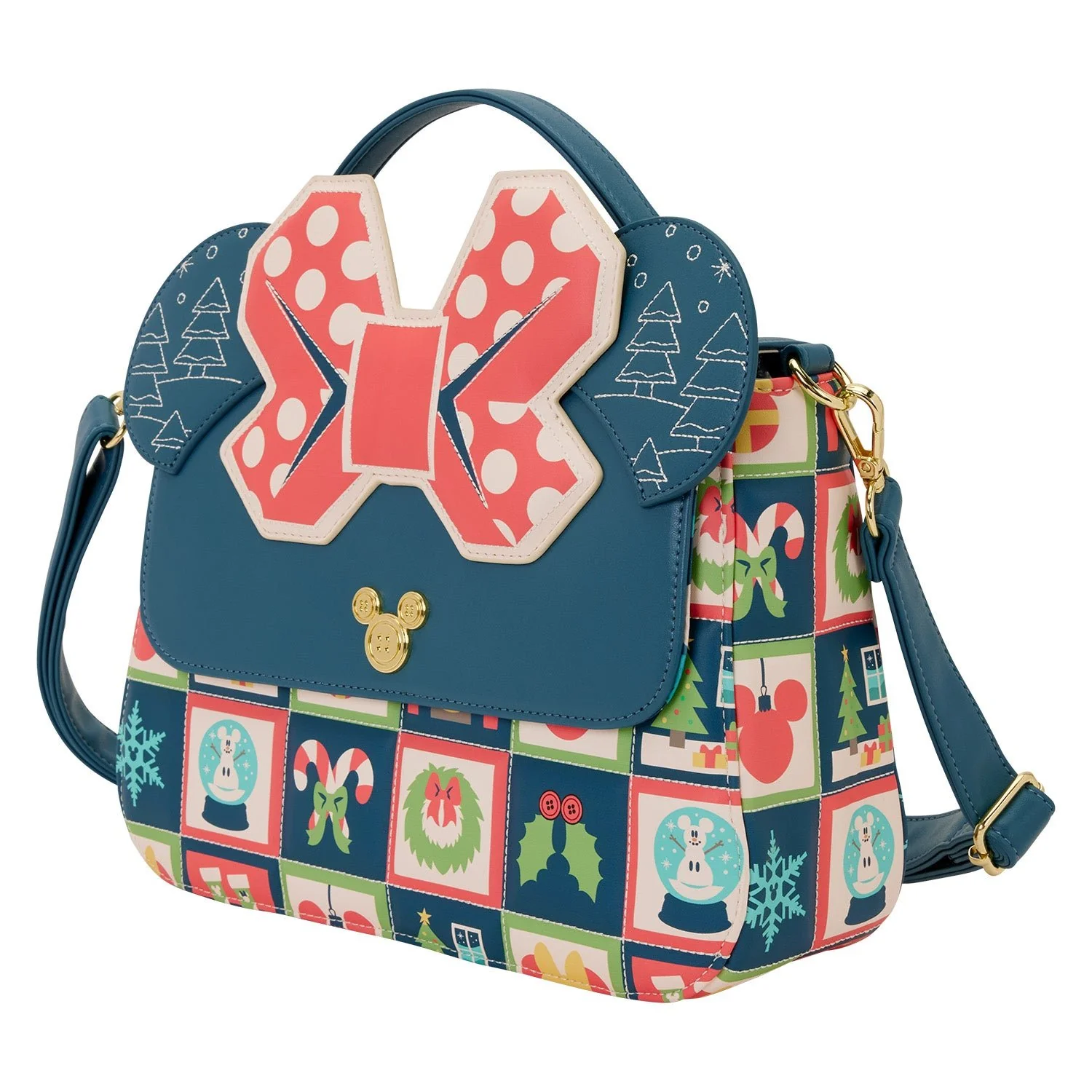 Loungefly x Disney Mickey and Minnie Holiday Crossbody Bag - Image 2