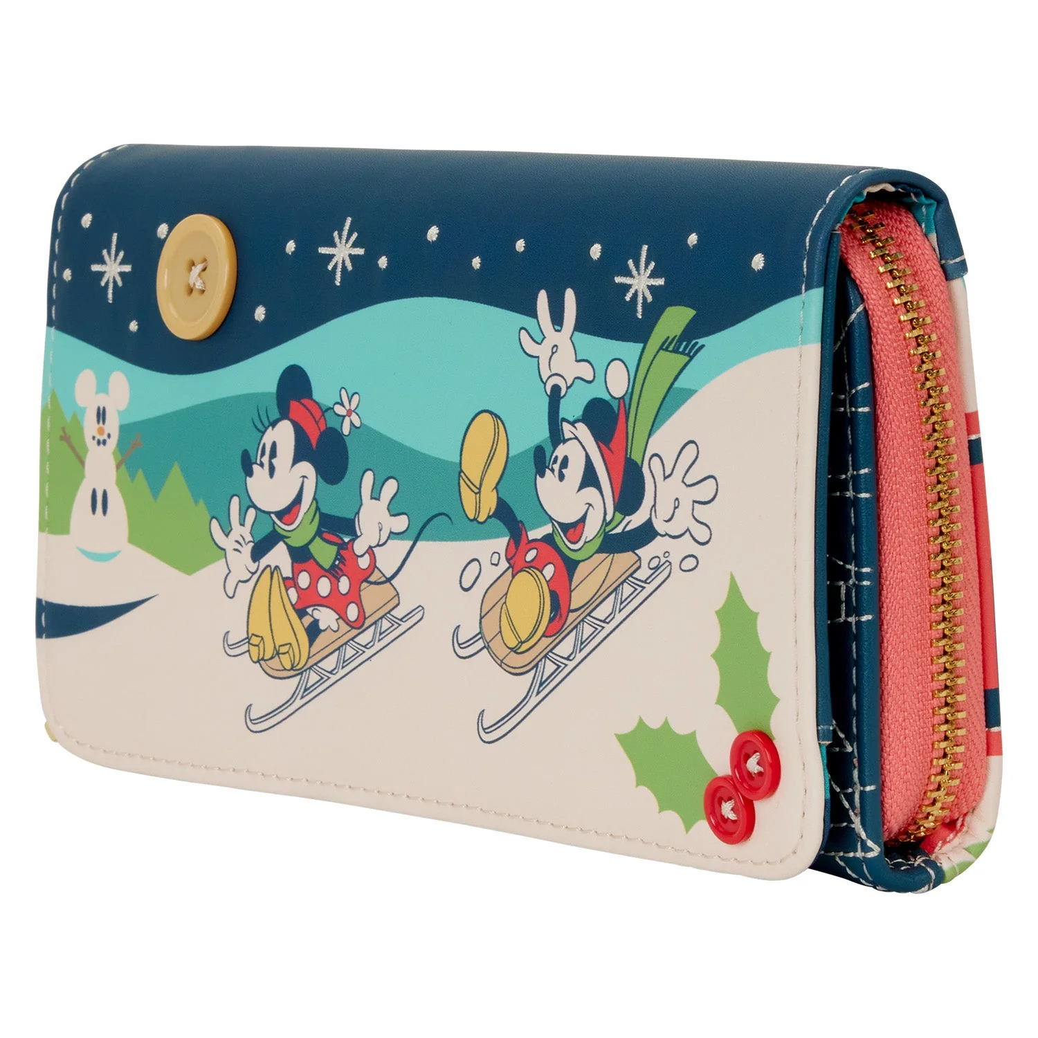 Loungefly x Disney Mickey and Minnie Holiday Flap Wallet - Image 2