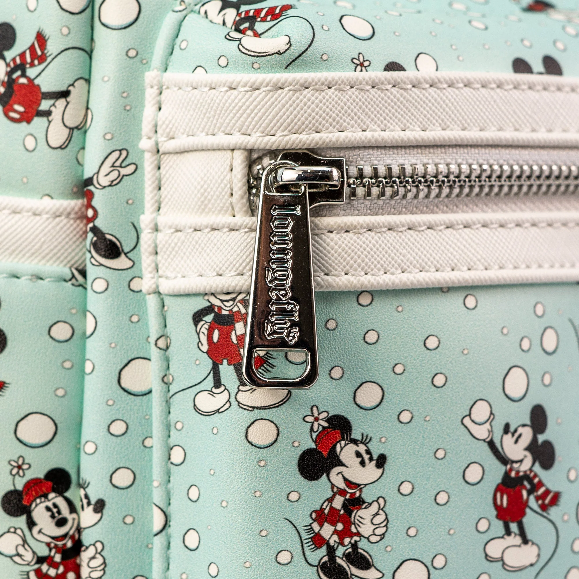 Loungefly x Disney Mickey and Minnie Mouse Snowball AOP Mini Backpack - Image 3