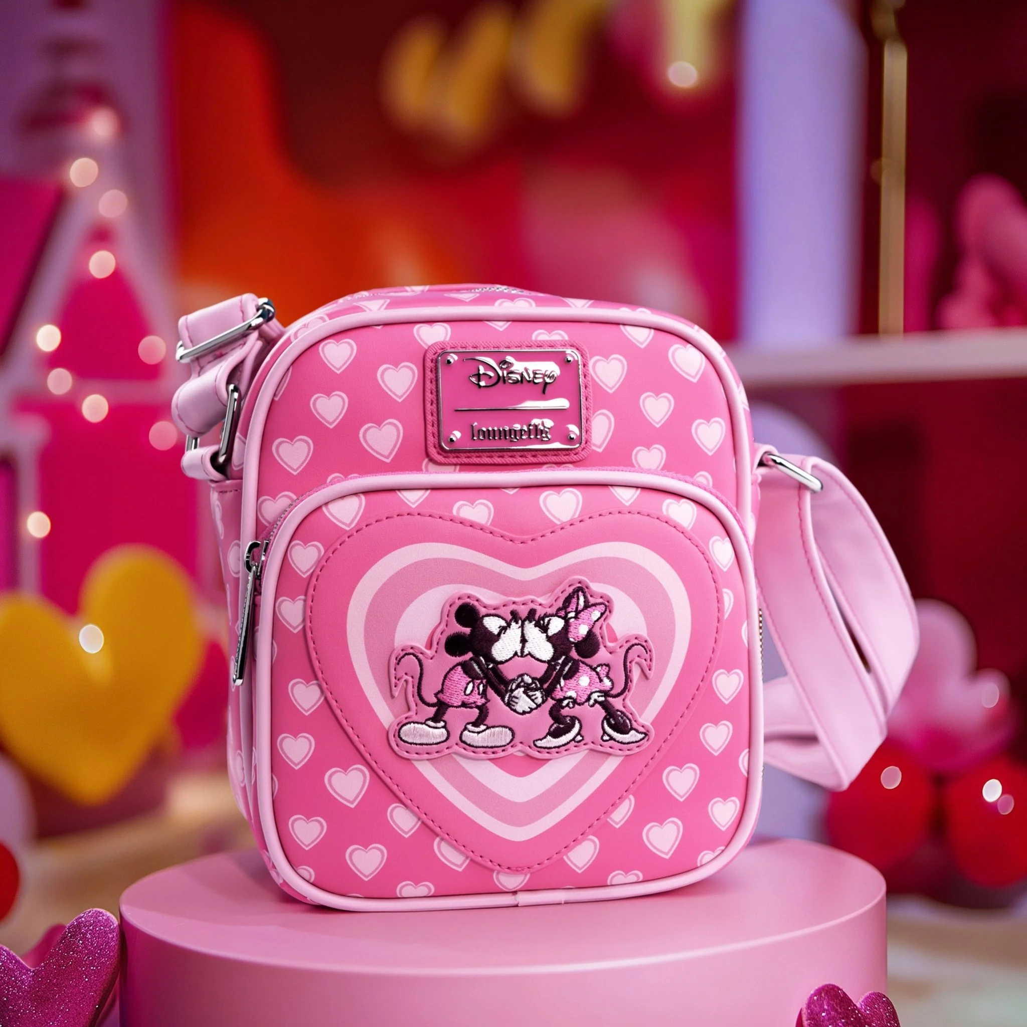 Loungefly x Disney Mickey and Minnie Pink Valentines Crossbody - Image 6