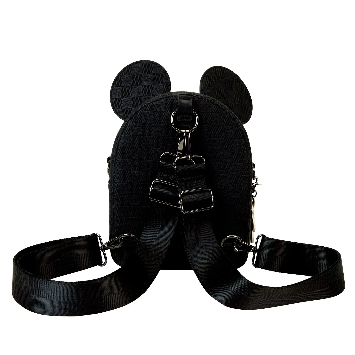 Loungefly x Disney Mickey Ear Black Damier Convertible Crossbody - Image 4