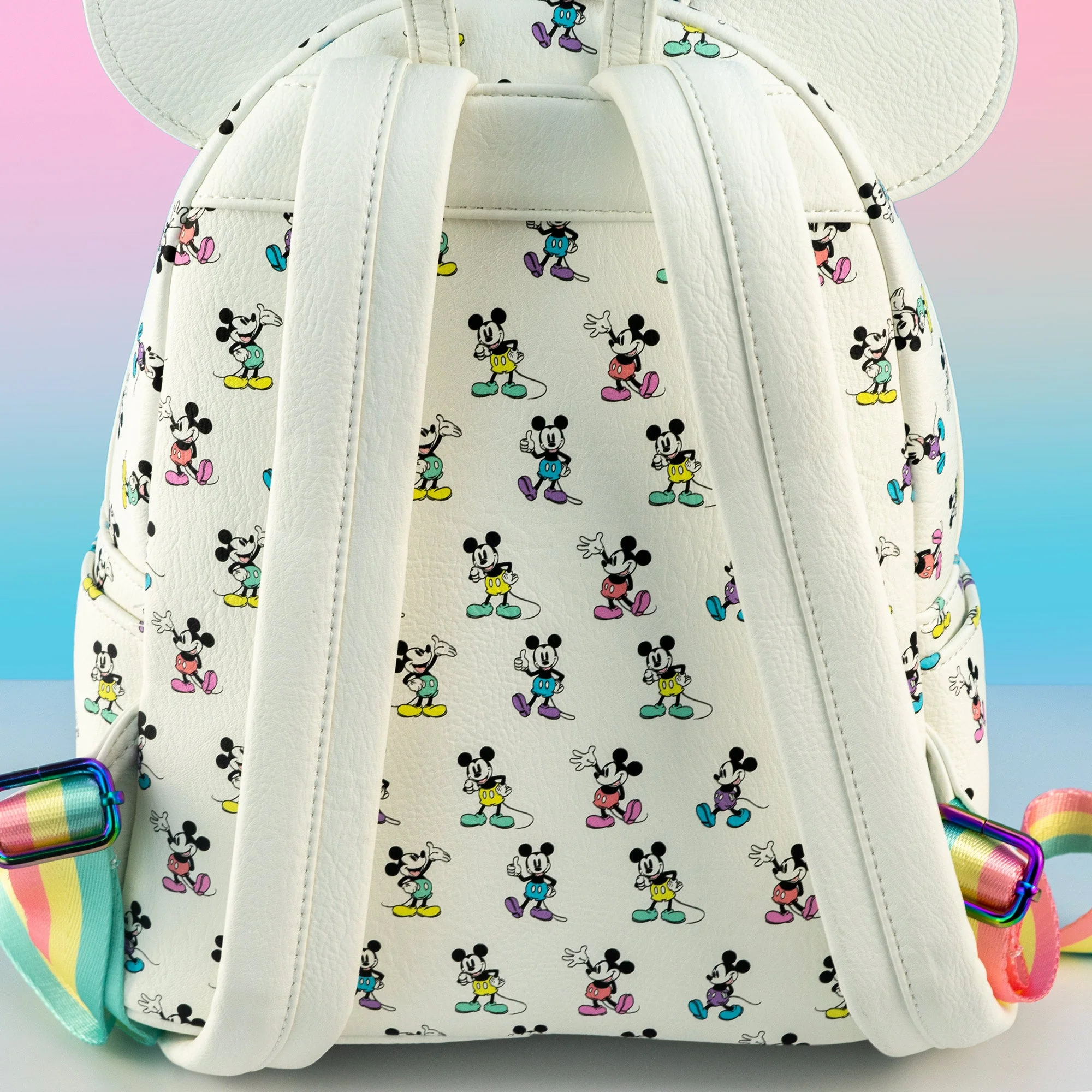 Loungefly x Disney Mickey Mouse Pastel Rainbow Poses Mini Backpack - Image 5