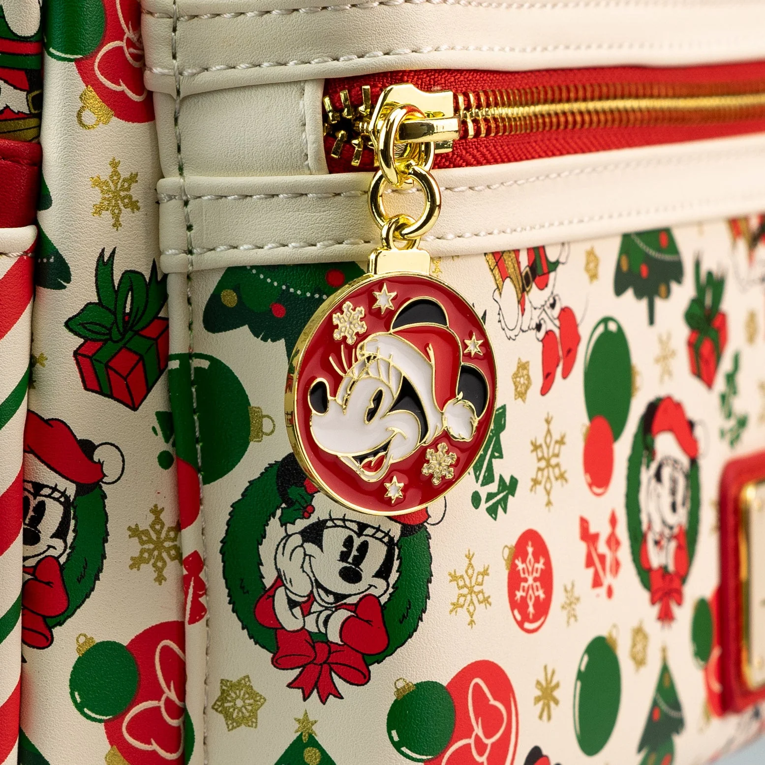 Loungefly x Disney Minnie Claus with Sequin Bow Mini Backpack - Image 4