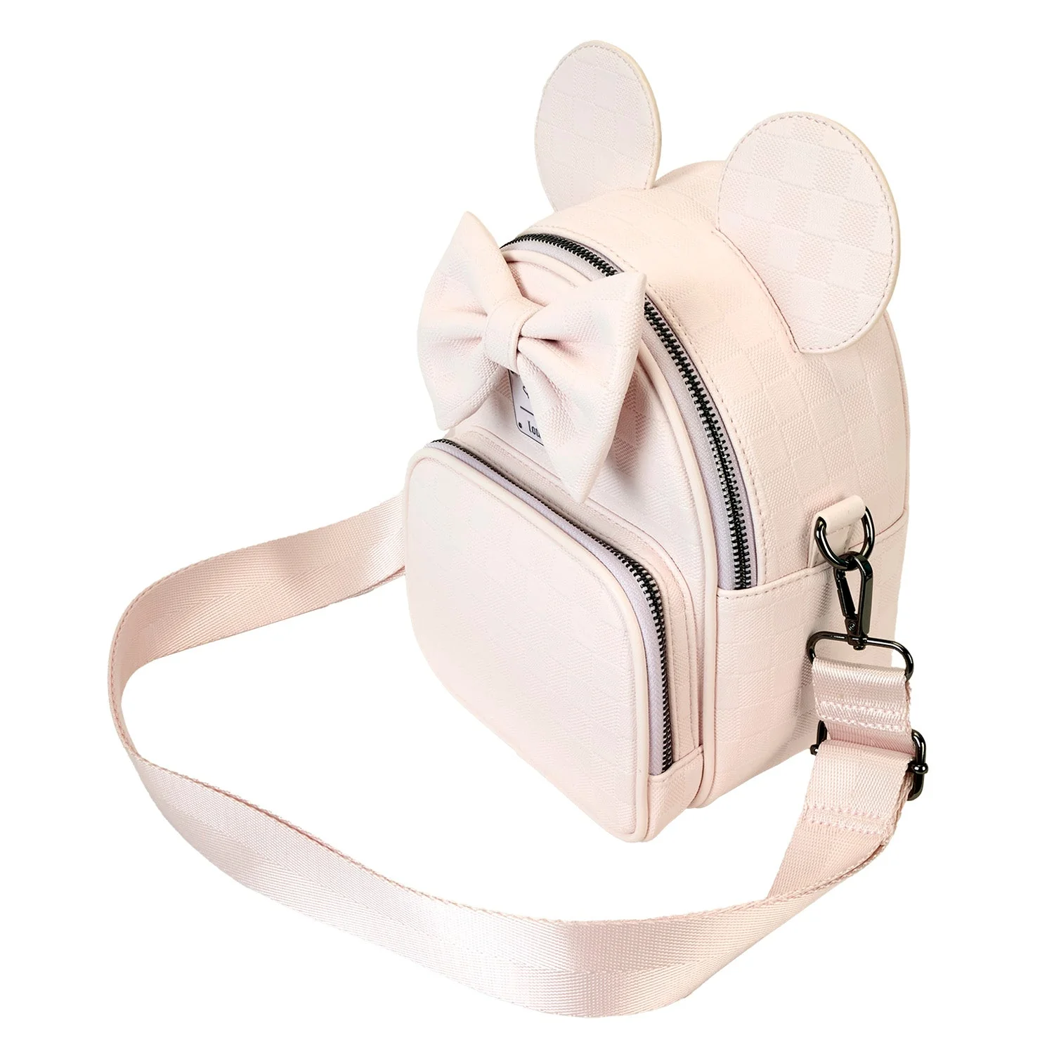 Loungefly x Disney Minnie Ear Pink Damier Convertible Crossbody - Image 3