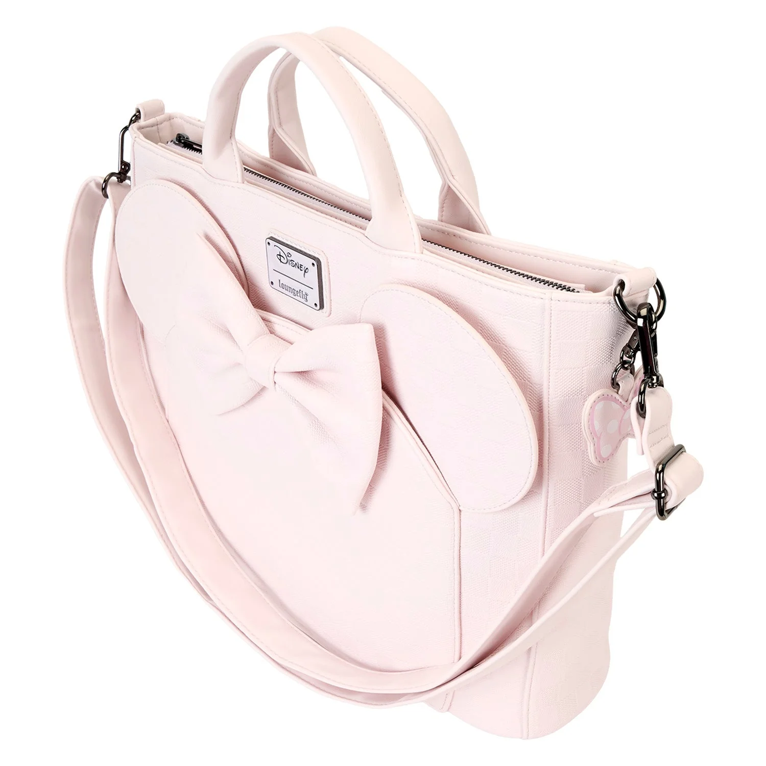 Loungefly x Disney Minnie Ear Pink Damier Convertible Tote Bag - Image 3
