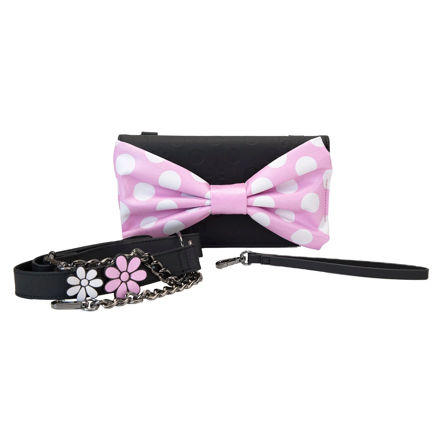 Loungefly x Disney Minnie Floral Pink Rock the Dots Clutch Crossbody Bag - Image 2