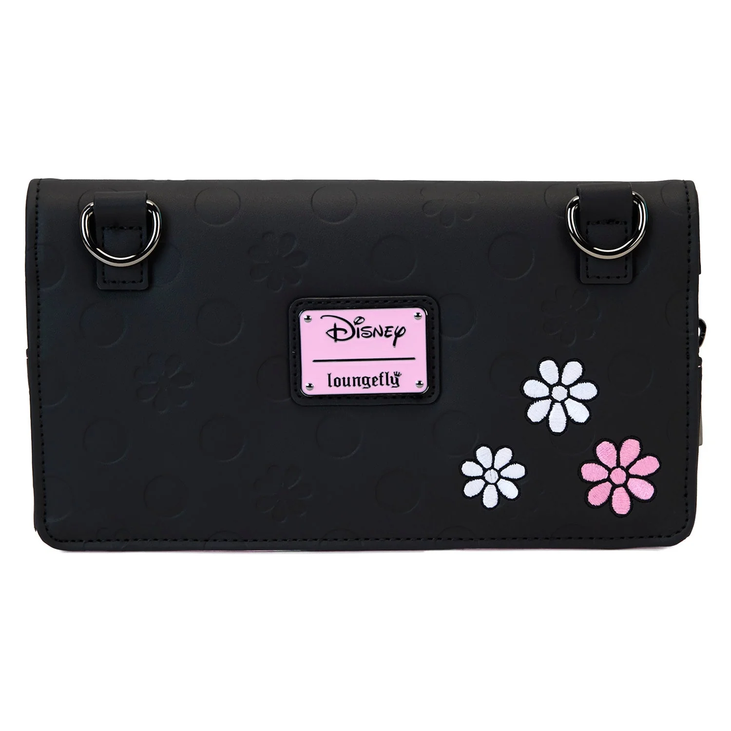 Loungefly x Disney Minnie Floral Pink Rock the Dots Clutch Crossbody Bag - Image 6