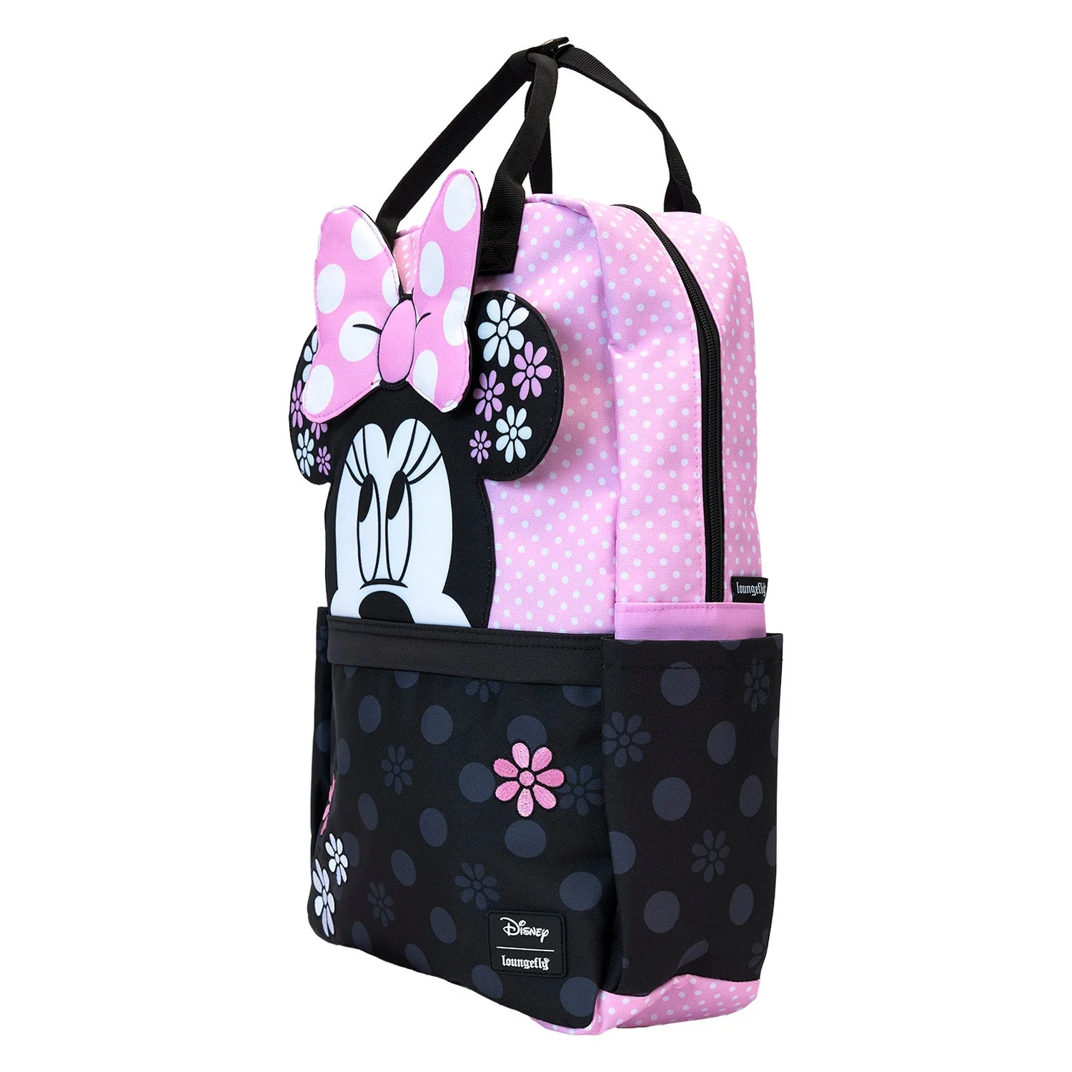 Loungefly x Disney Minnie Floral Rock the Dots Full-Size Nylon Backpack - Image 2