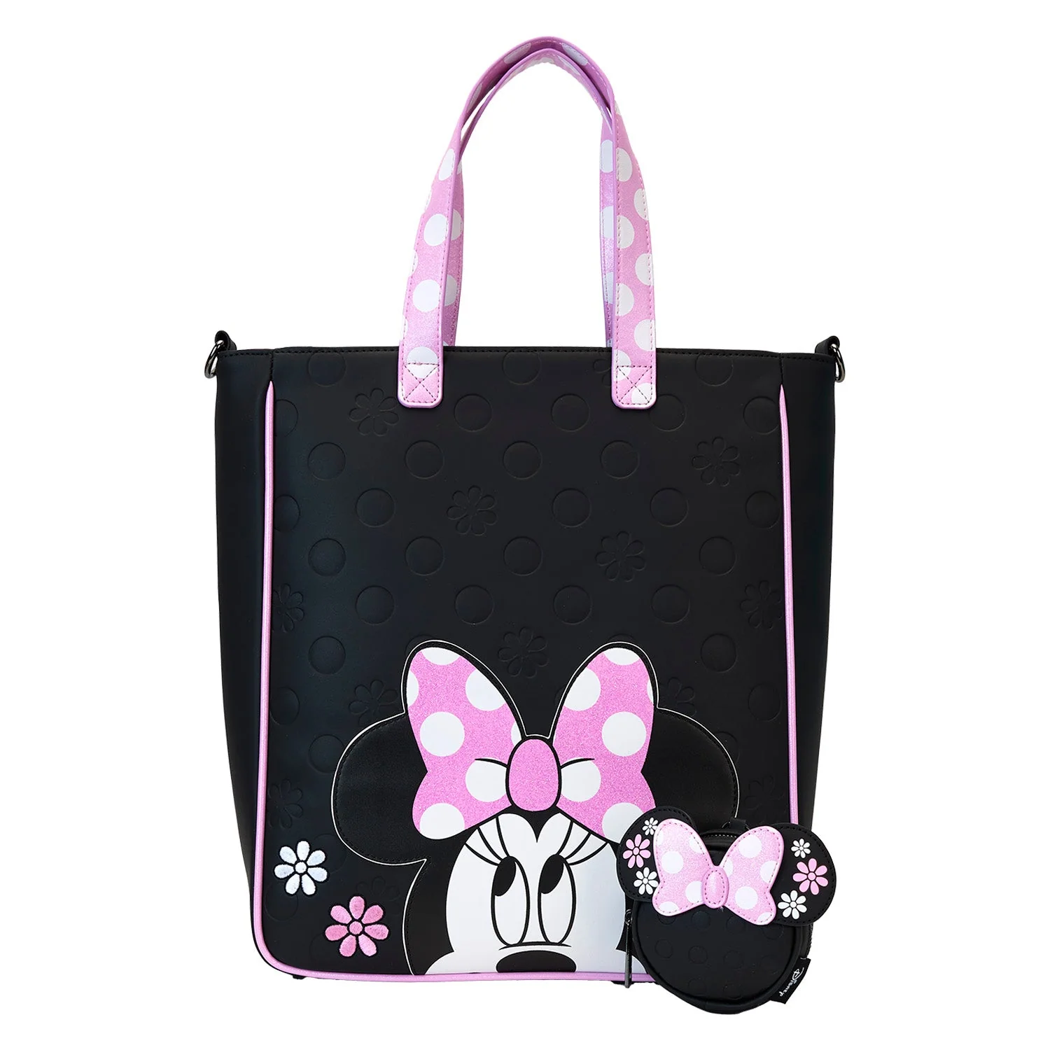 Loungefly x Disney Minnie Floral Rock the Dots Tote Bag with Coin Bag - Image 7