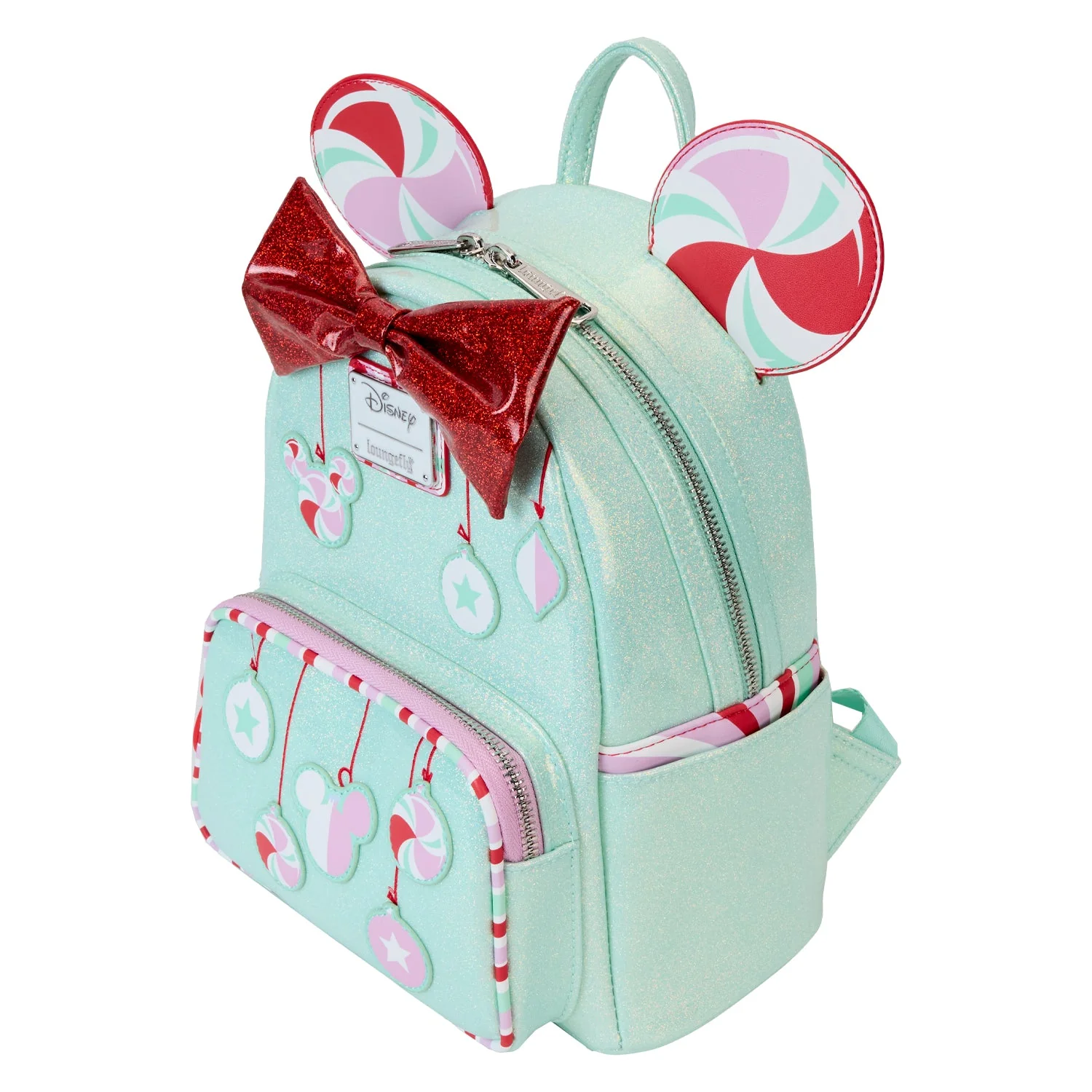Loungefly x Disney Minnie Holiday Peppermint Ornaments Mini Backpack - Image 4