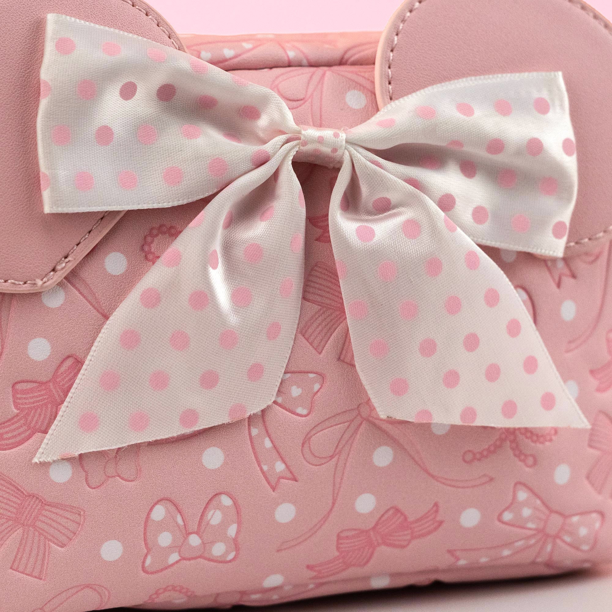 Loungefly x Disney Minnie Mouse Pink Debossed Bows Cosmetic Bag - Image 2