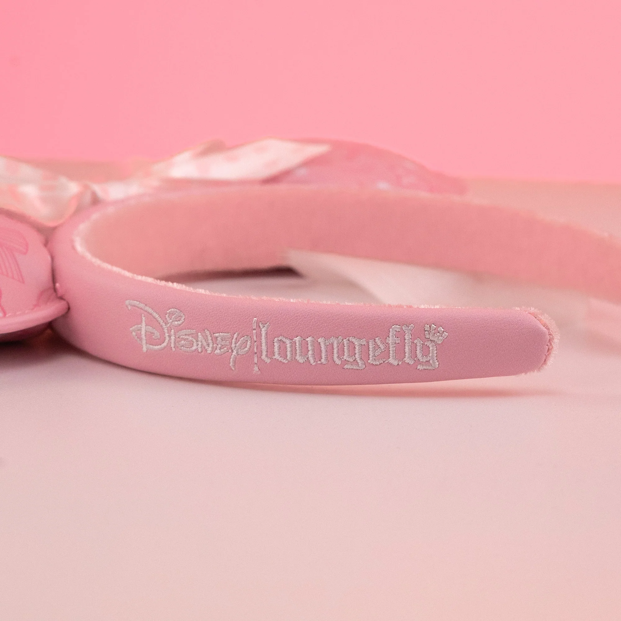 Loungefly x Disney Minnie Mouse Pink Debossed Bows Headband - Image 2