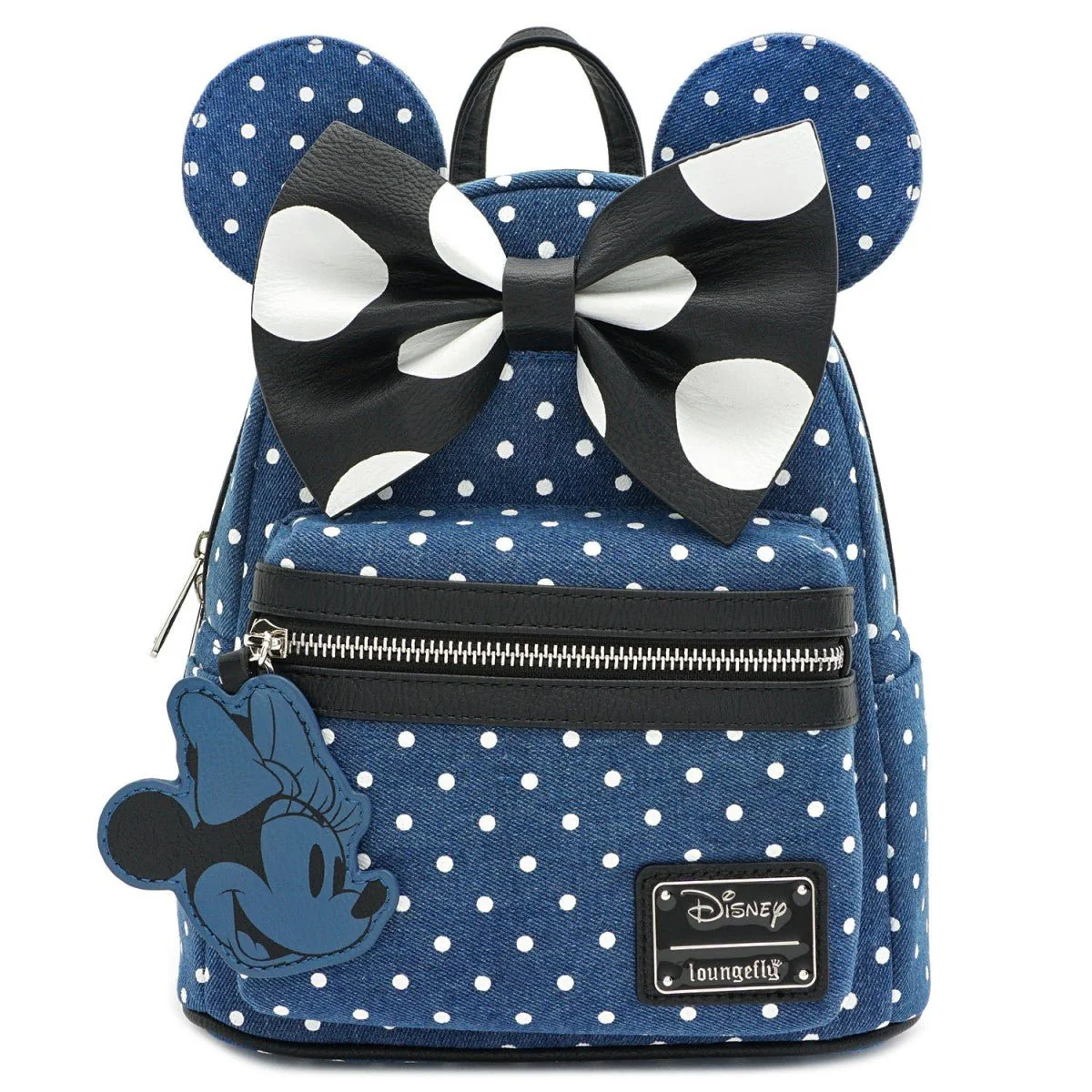 Loungefly X Disney Minnie Mouse Denim Mini Backpack - Image 3