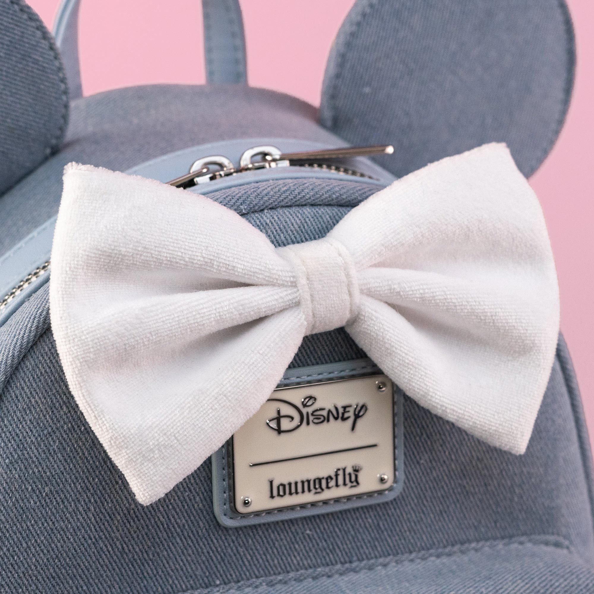 Loungefly x Disney Minnie Mouse Denim Quilted Mini Backpack - Image 3
