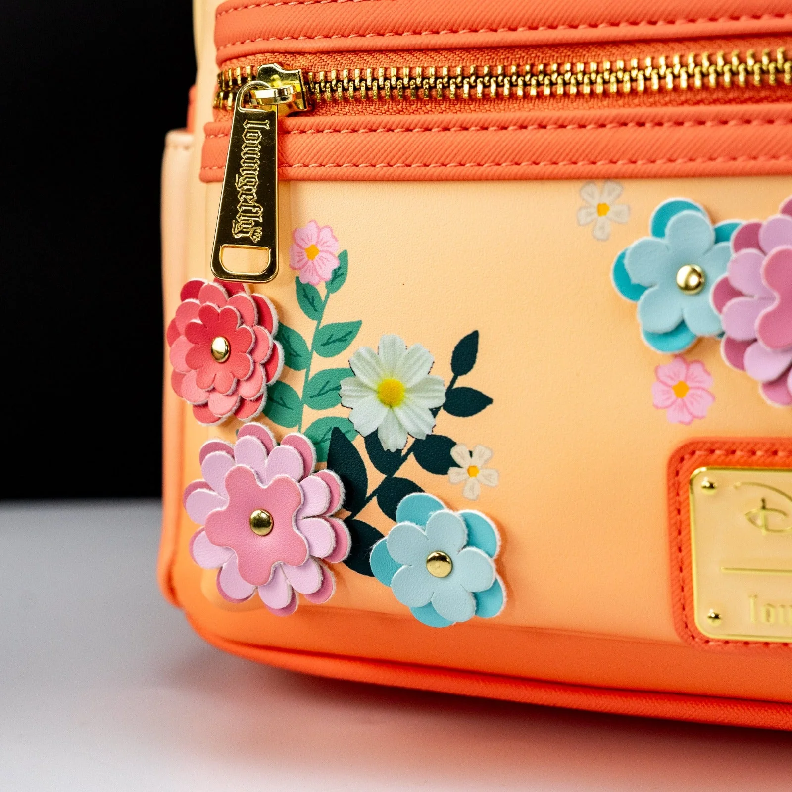 Loungefly x Disney Minnie Mouse Peach Floral Mini Backpack - Image 2