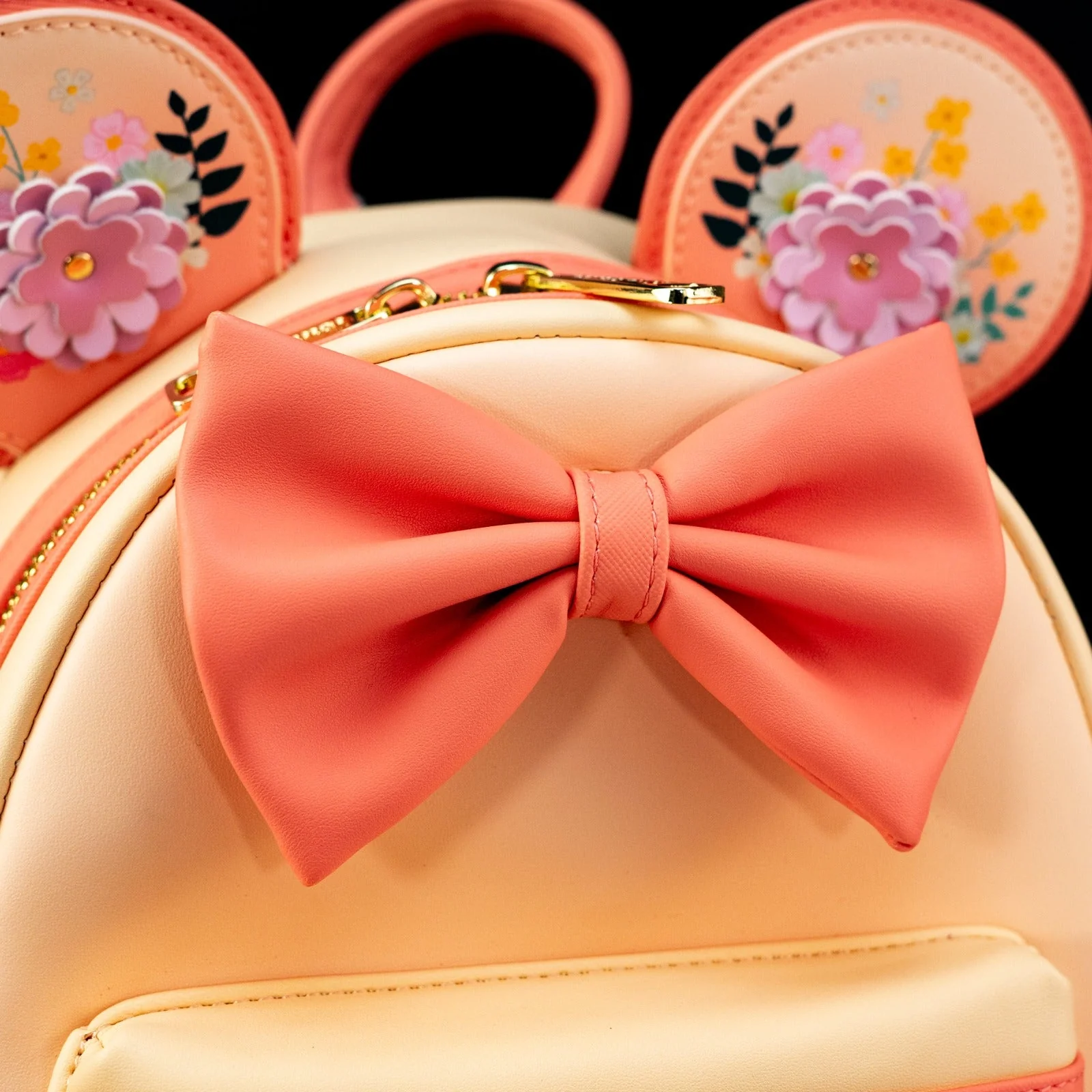 Loungefly x Disney Minnie Mouse Peach Floral Mini Backpack - Image 3