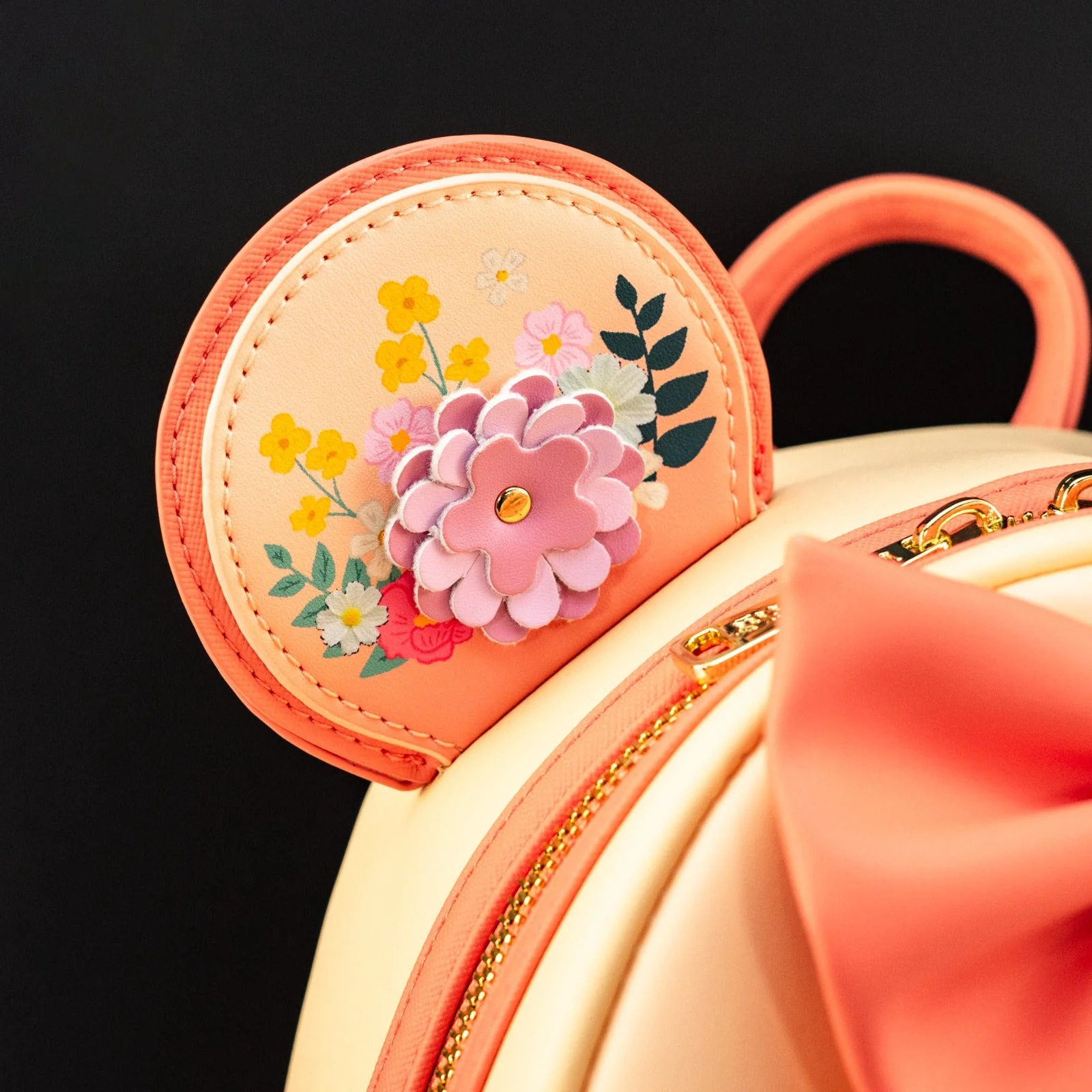 Loungefly x Disney Minnie Mouse Peach Floral Mini Backpack - Image 5