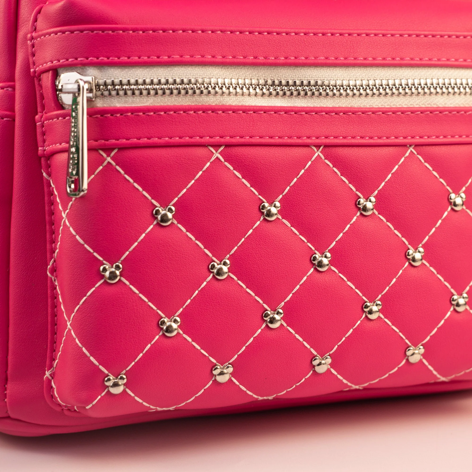 Loungefly x Disney Minnie Mouse Hot-Pink ‘Glowberry’ Quilted Mini Backpack - Image 5
