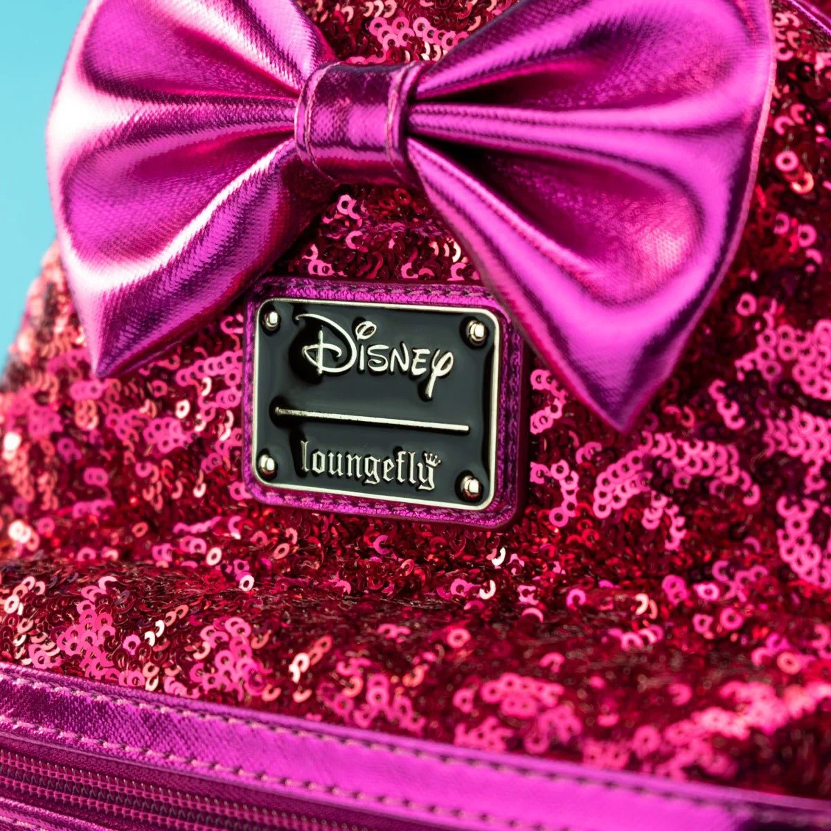 Loungefly x Disney Minnie Mouse Magenta Sequin Mini Backpack - Image 2