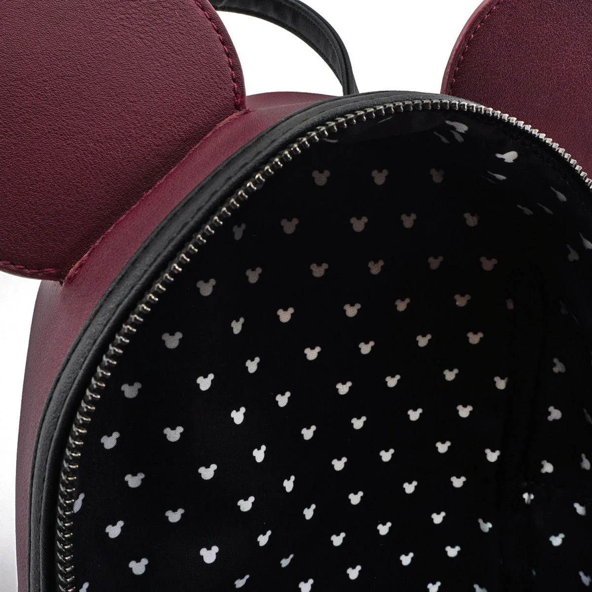 Loungefly X Disney Minnie Mouse Maroon Quilted Mini Backpack - Image 3