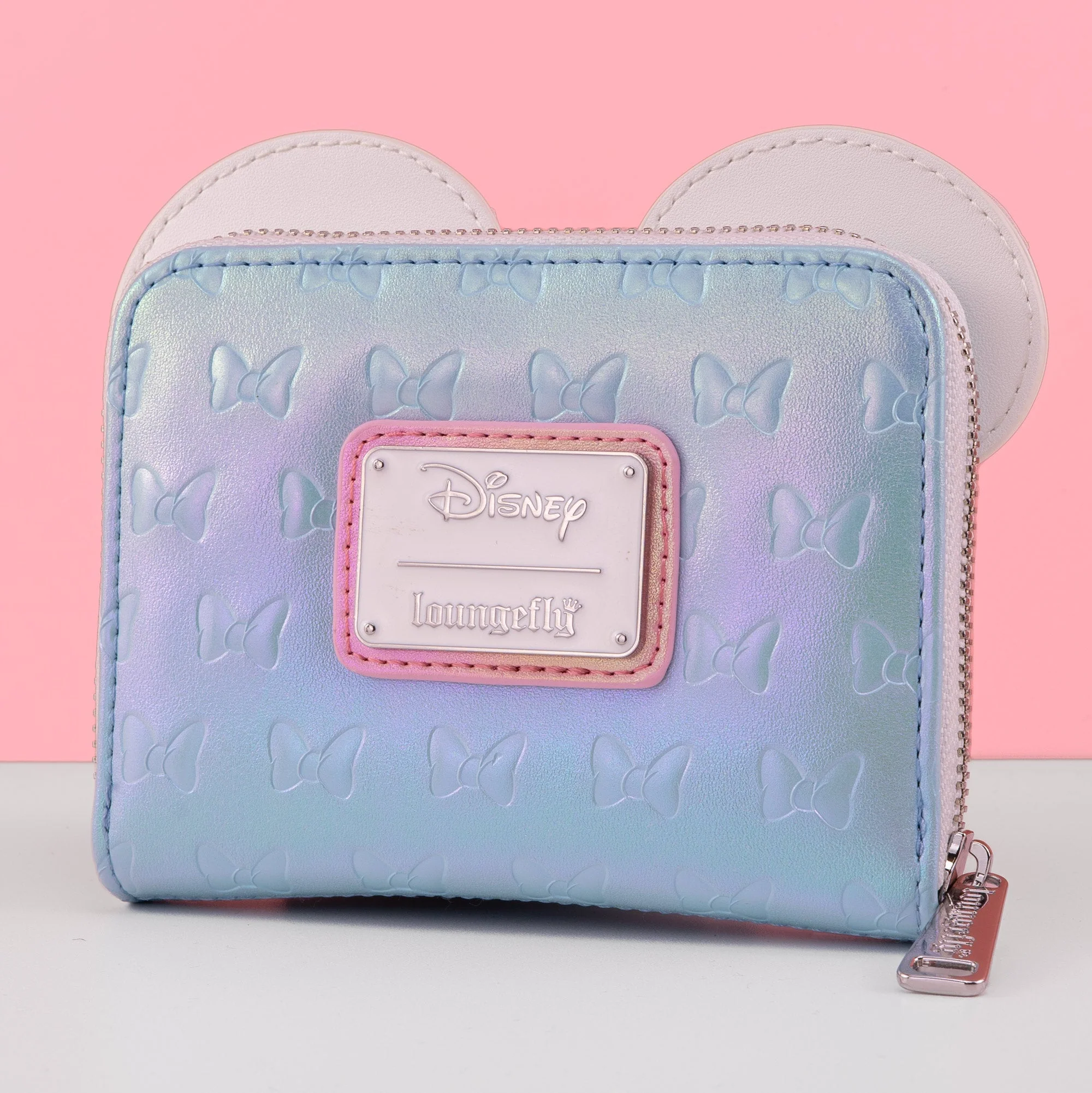 Loungefly x Disney Minnie Mouse Pearlescent Blue Bows Wallet - Image 2