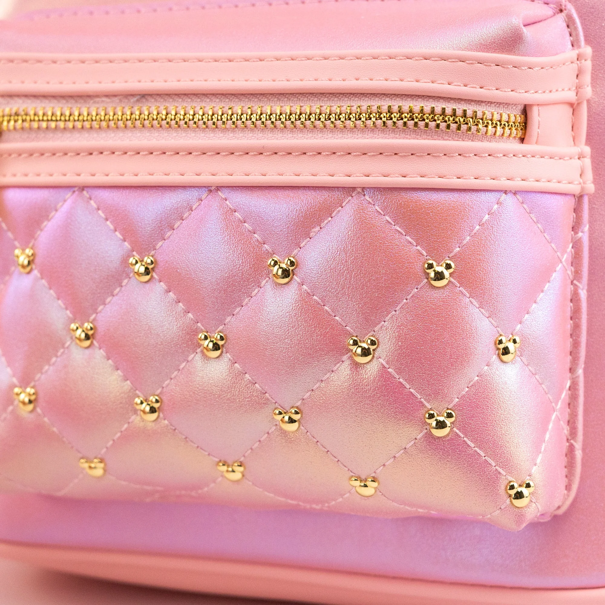 Loungefly x Disney Minnie Mouse Rose Iridescent Quilted Mini Backpack - Image 3