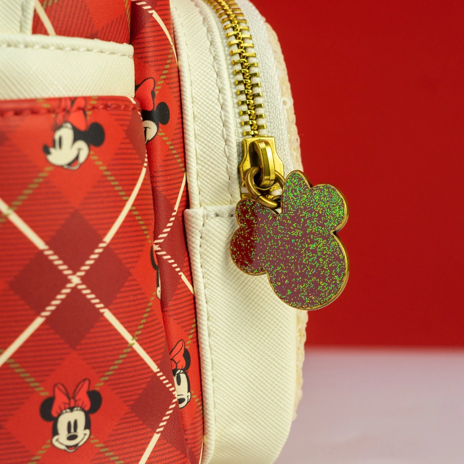 Loungefly x Disney Minnie Mouse Plaid Sequin Mini Backpack - Image 3
