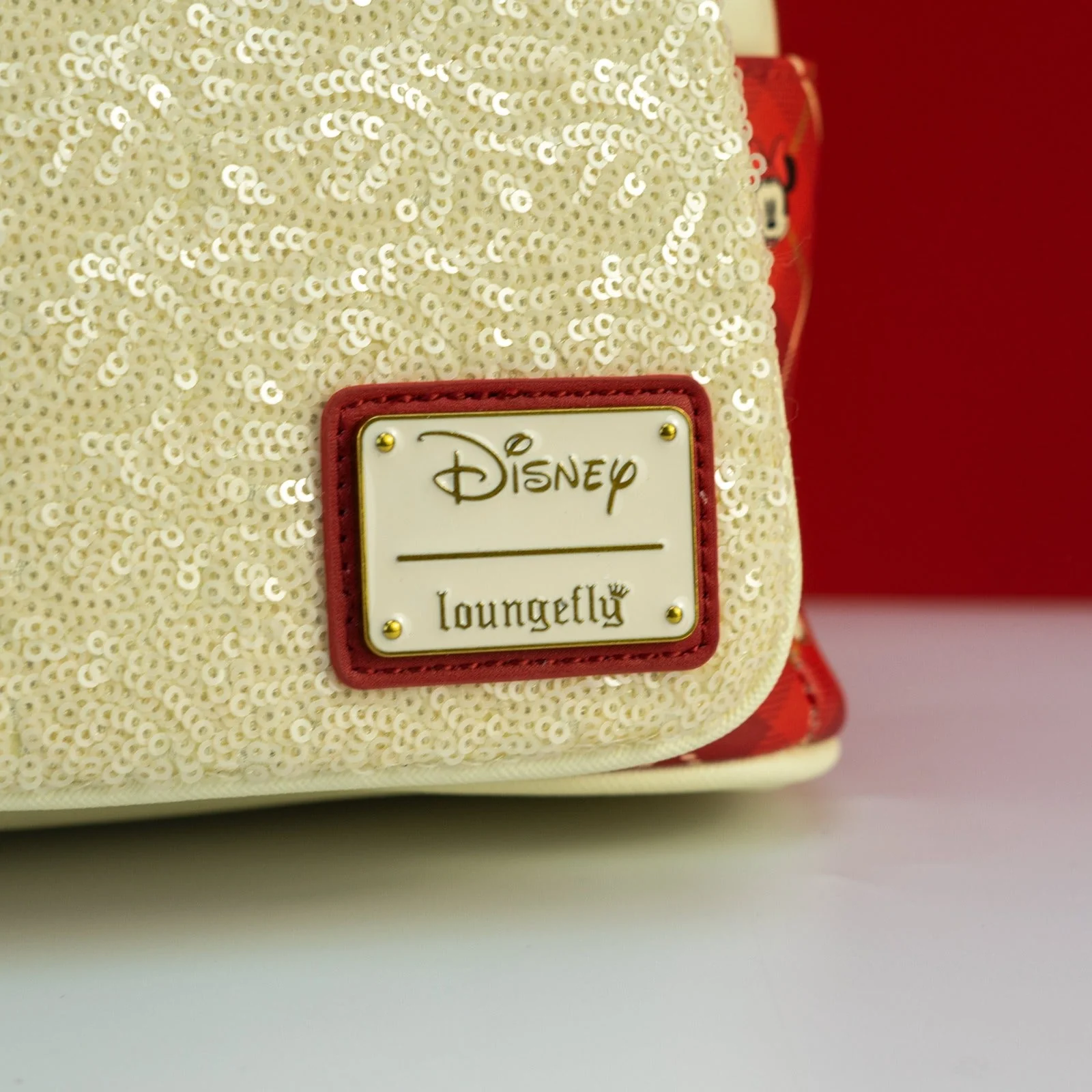 Loungefly x Disney Minnie Mouse Plaid Sequin Mini Backpack - Image 4