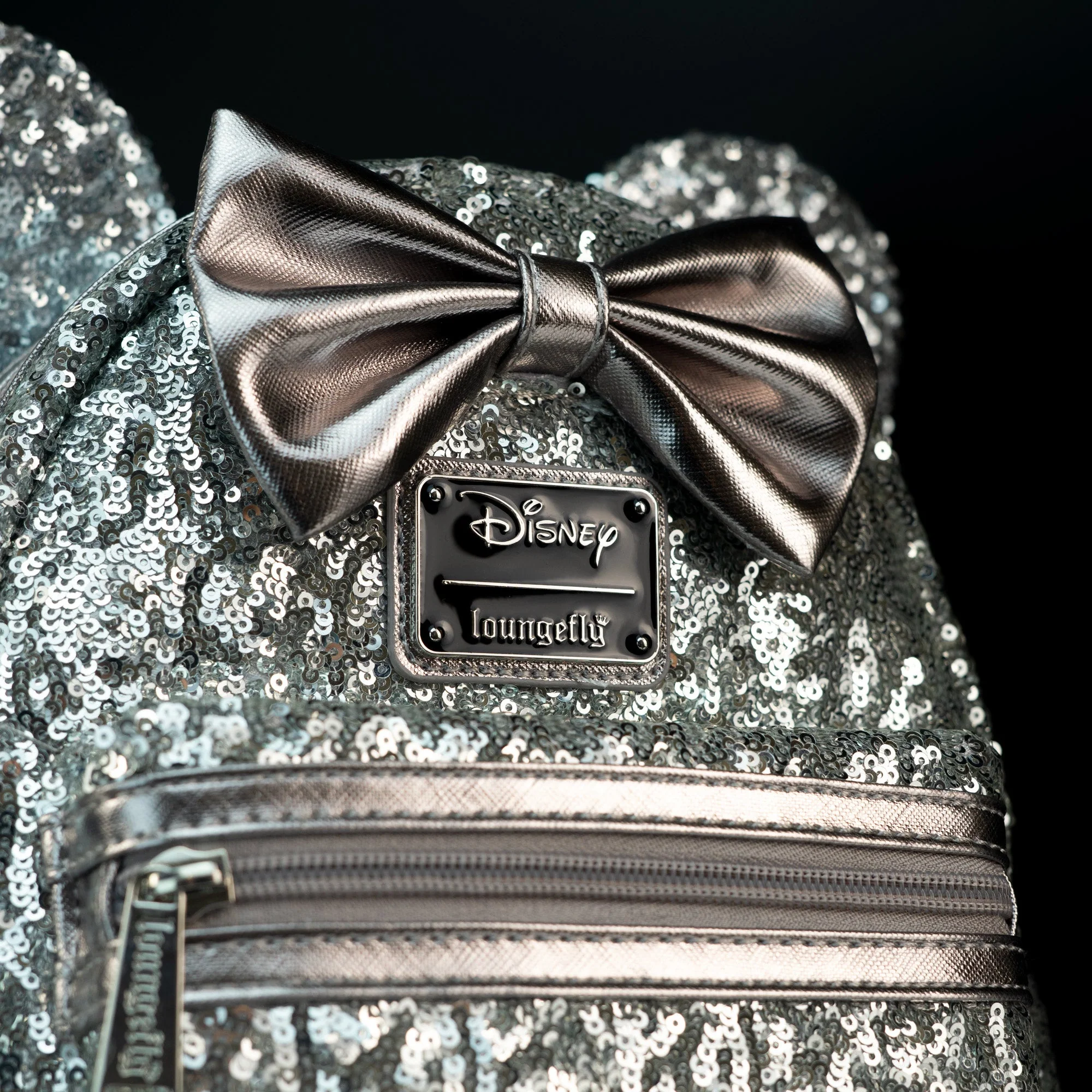Loungefly x Disney Minnie Mouse Sequin Silver Backpack - Image 2