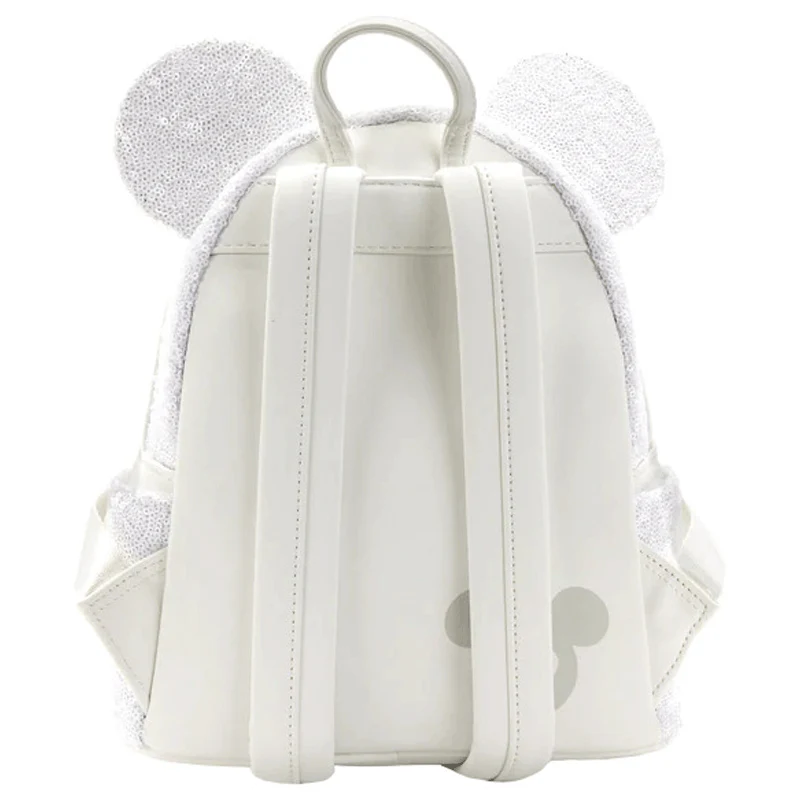 Loungefly x Disney Minnie Mouse White Sequin Wedding Mini Backpack - Image 3