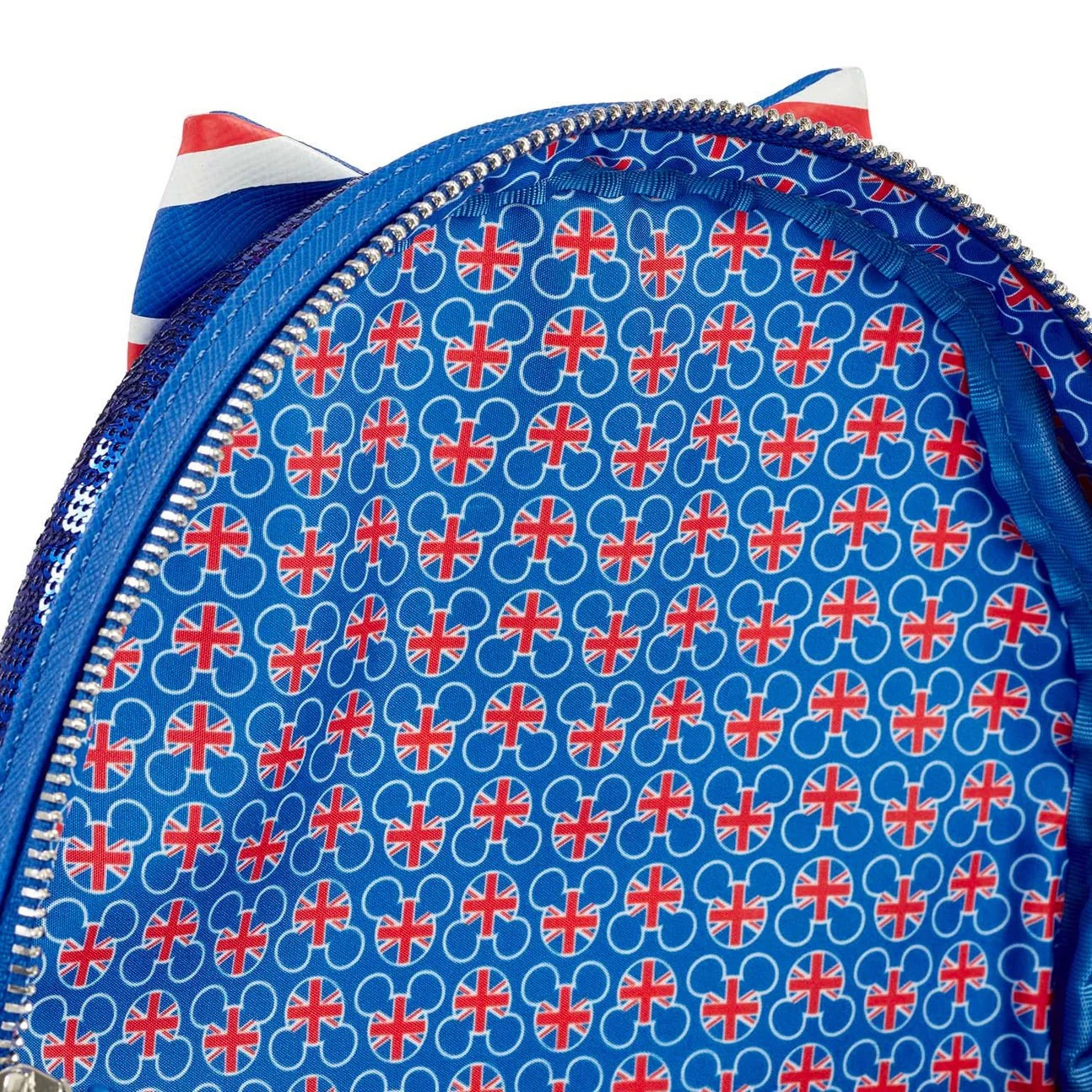 Loungefly x Disney Minnie Mouse Union Jack Sequin Mini Backpack - Image 4