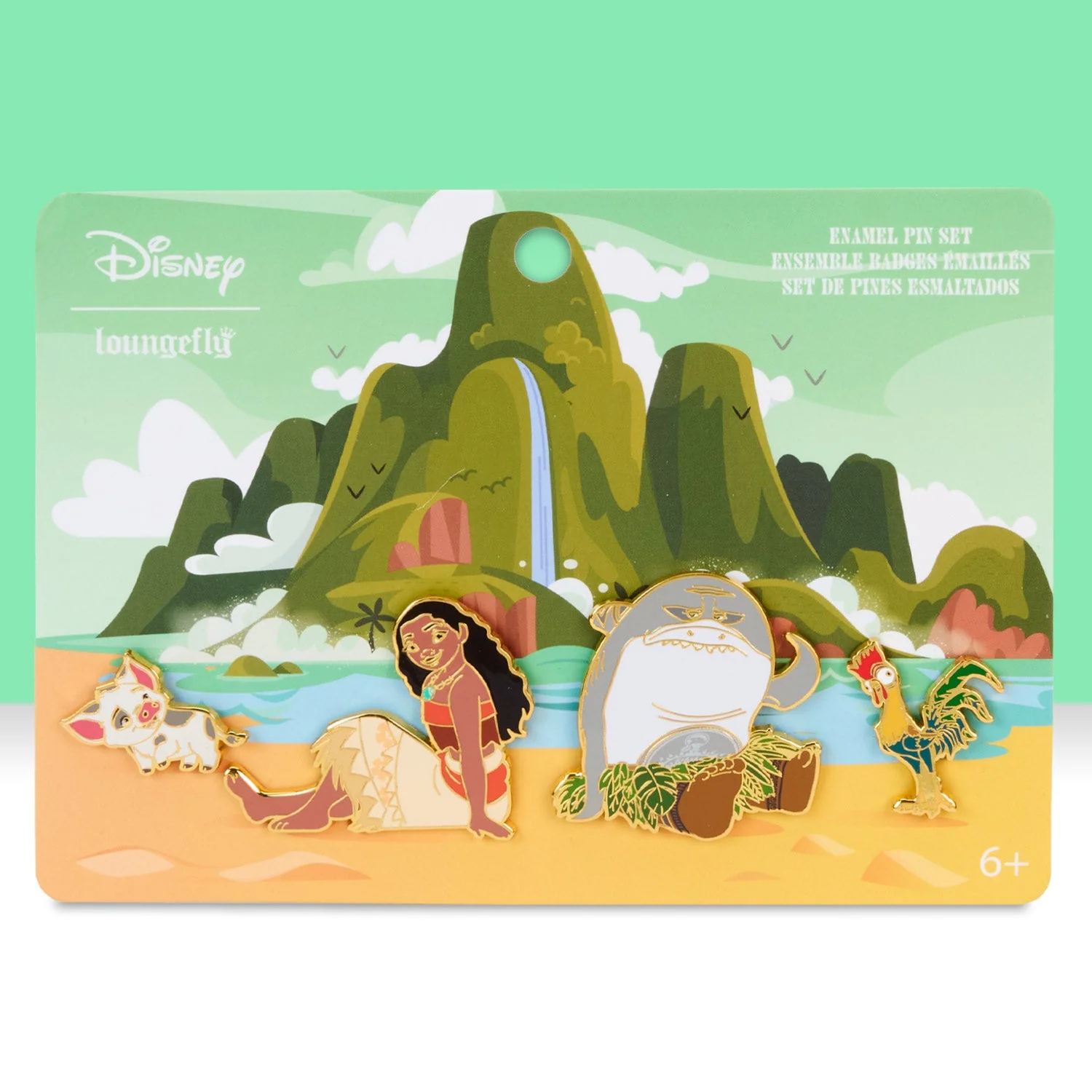 Loungefly x Disney Moana Waves 4 Piece Pin Set
