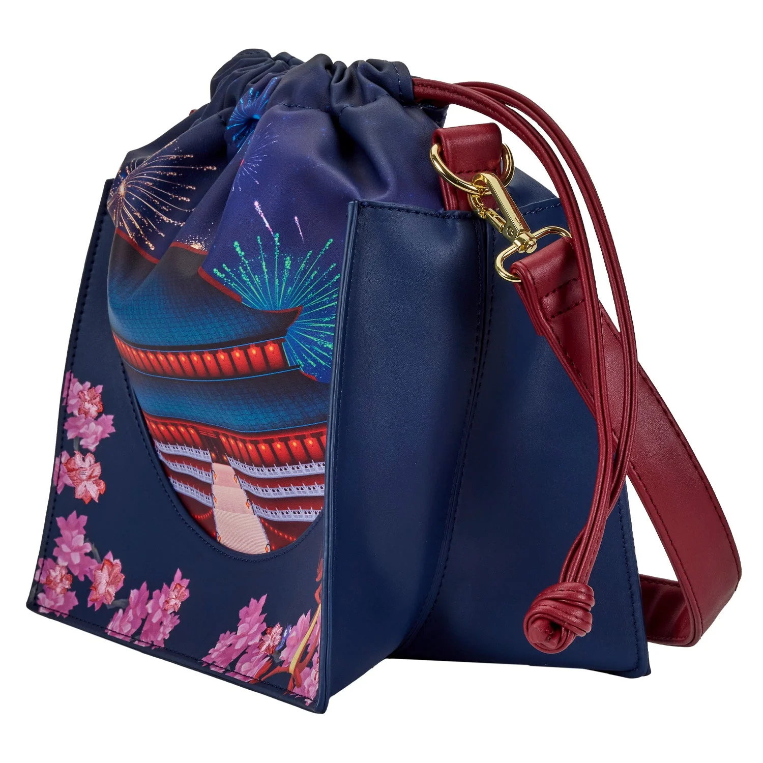 Loungefly x Disney Mulan Castle Cinch Sack Crossbody Bag - Image 2