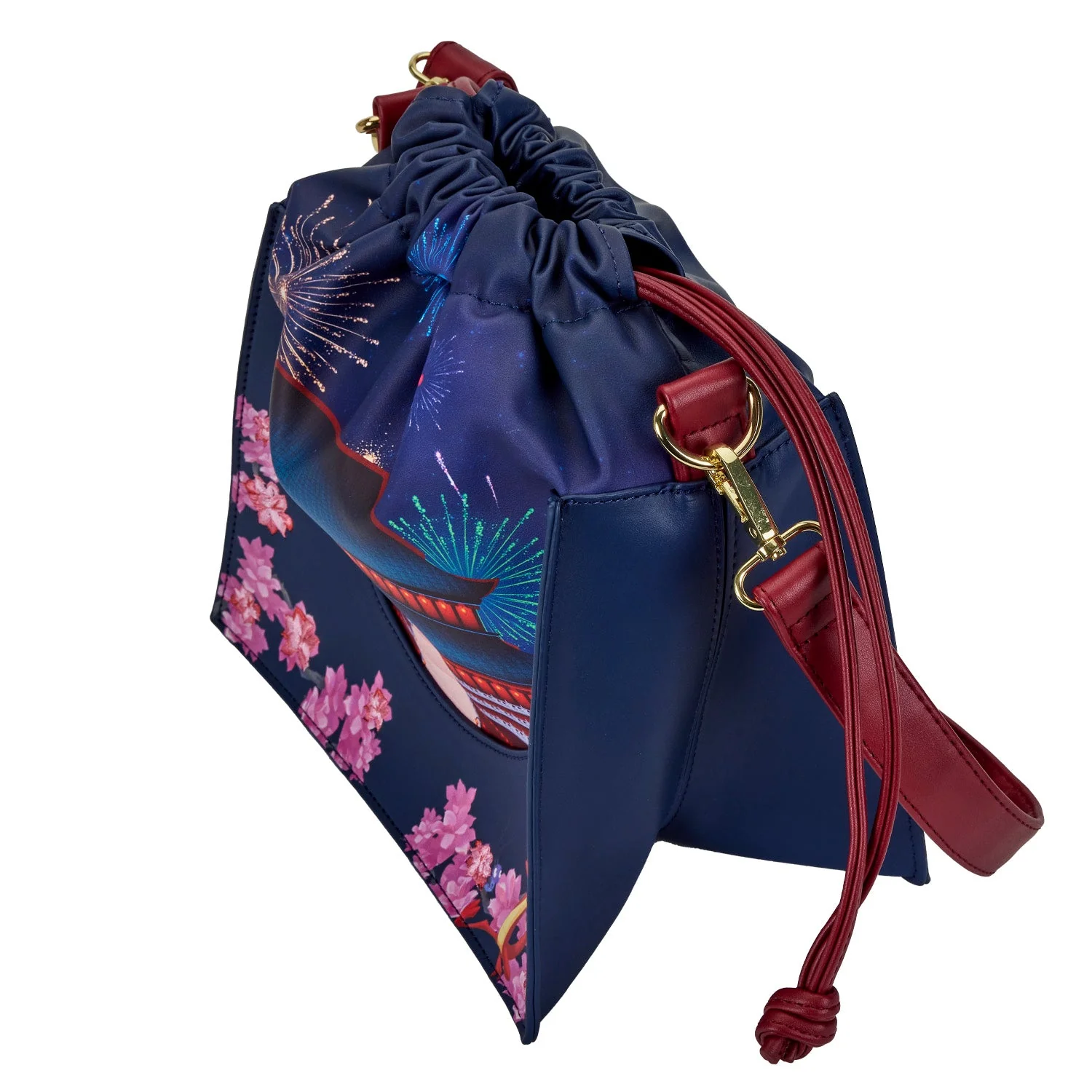 Loungefly x Disney Mulan Castle Cinch Sack Crossbody Bag - Image 3