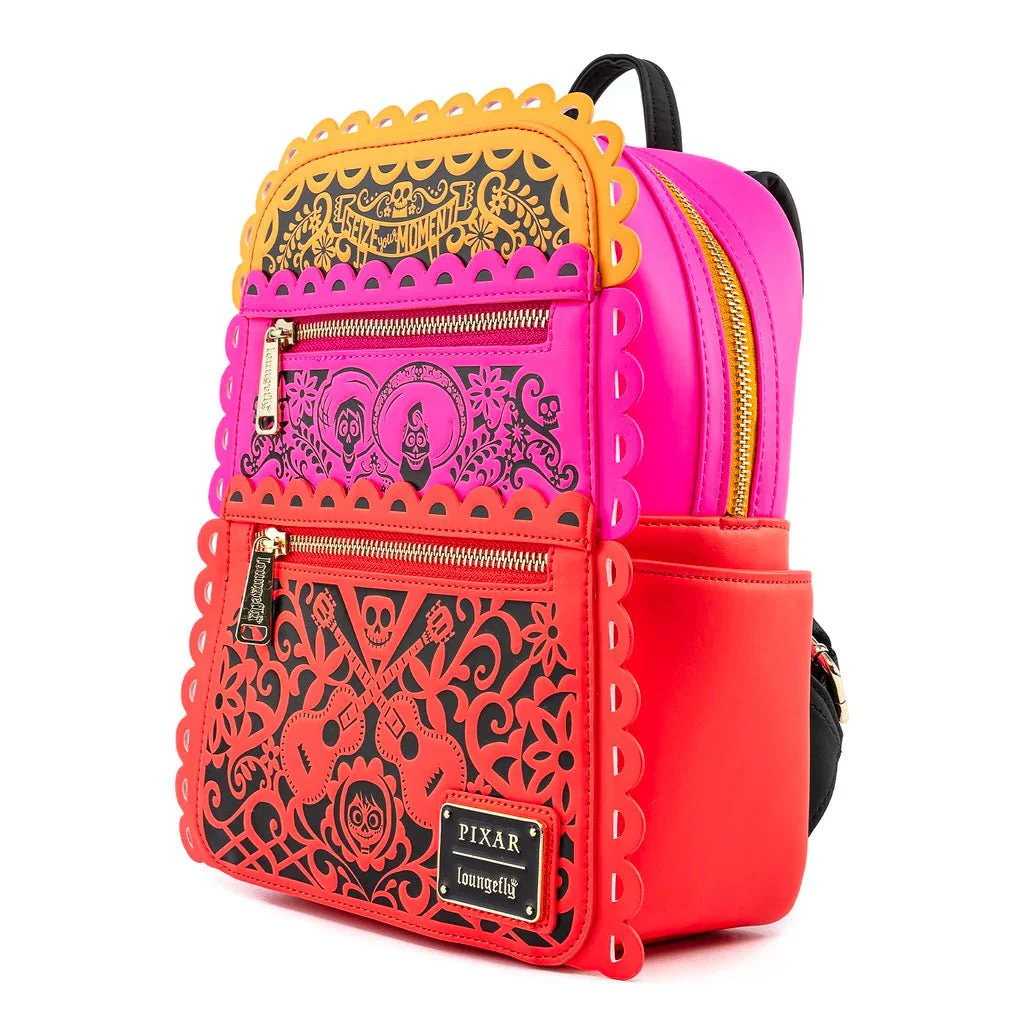 Loungefly x Disney Pixar Coco Die Cut Party Flags Mini Backpack - Image 2